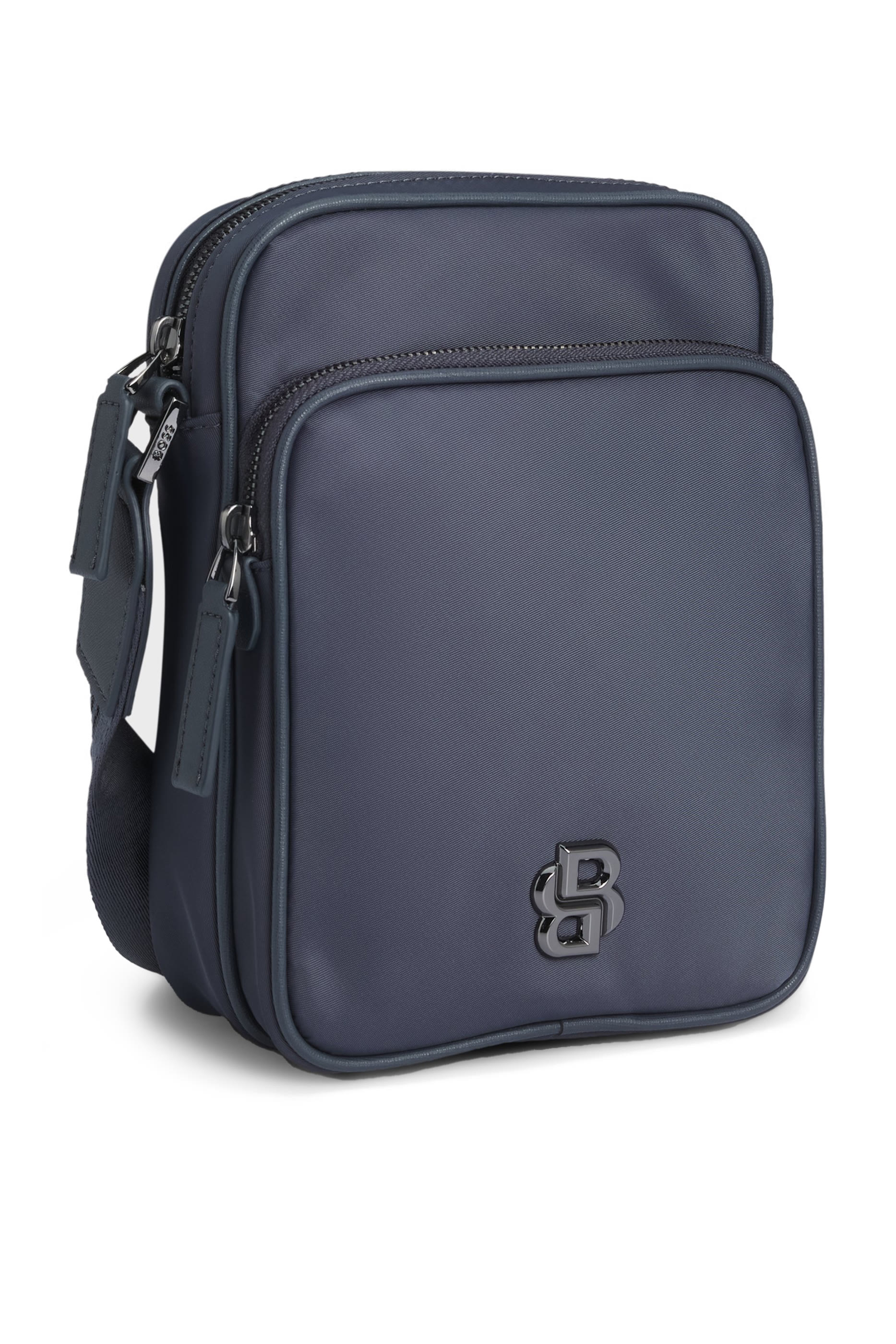 حقيبة ريبورتر تويل بحلية مزدوجة بحرف شعار الماركة