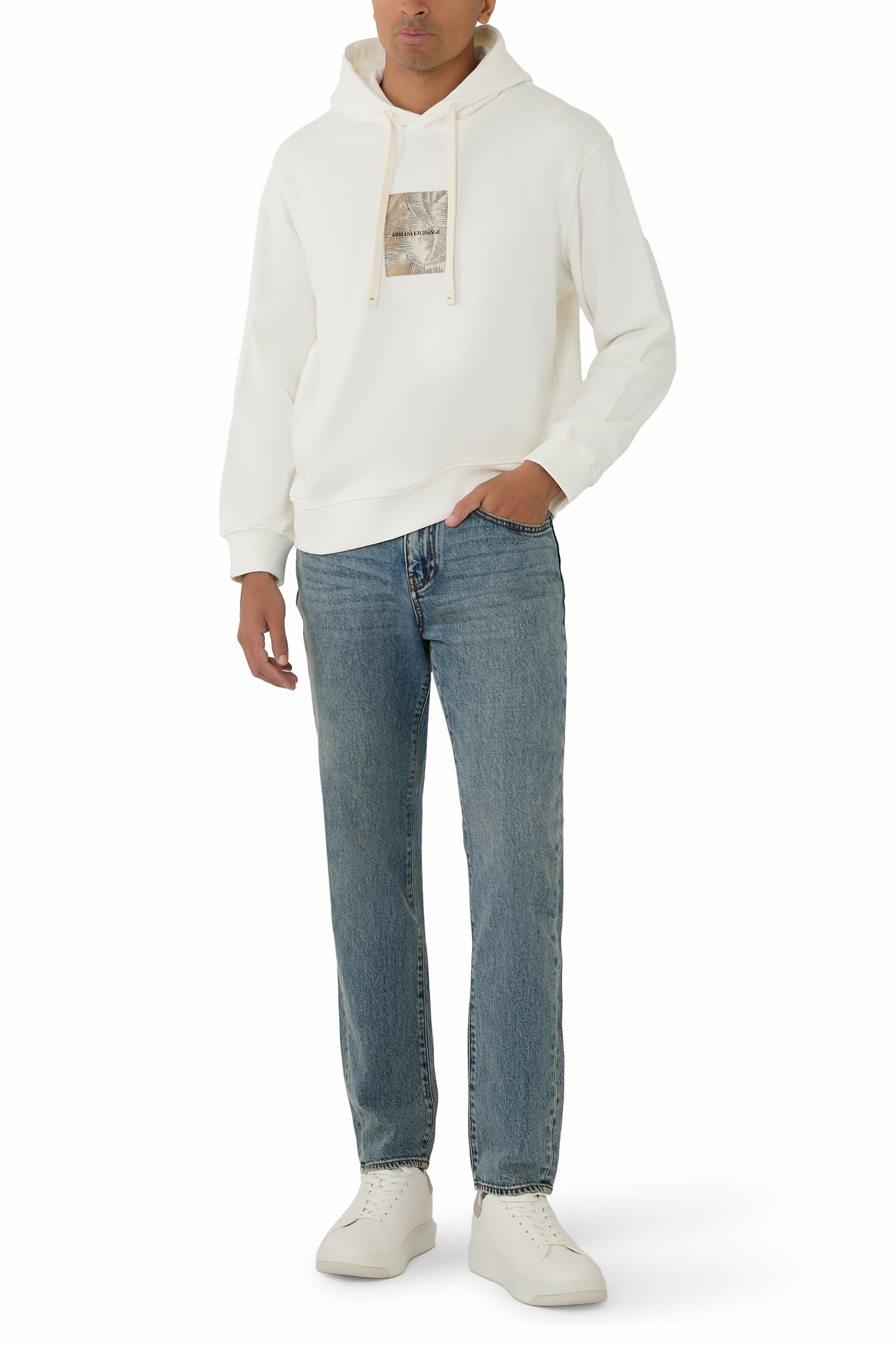 بنطال جينز وان بلوك اب بقصة ضيقة دنيم