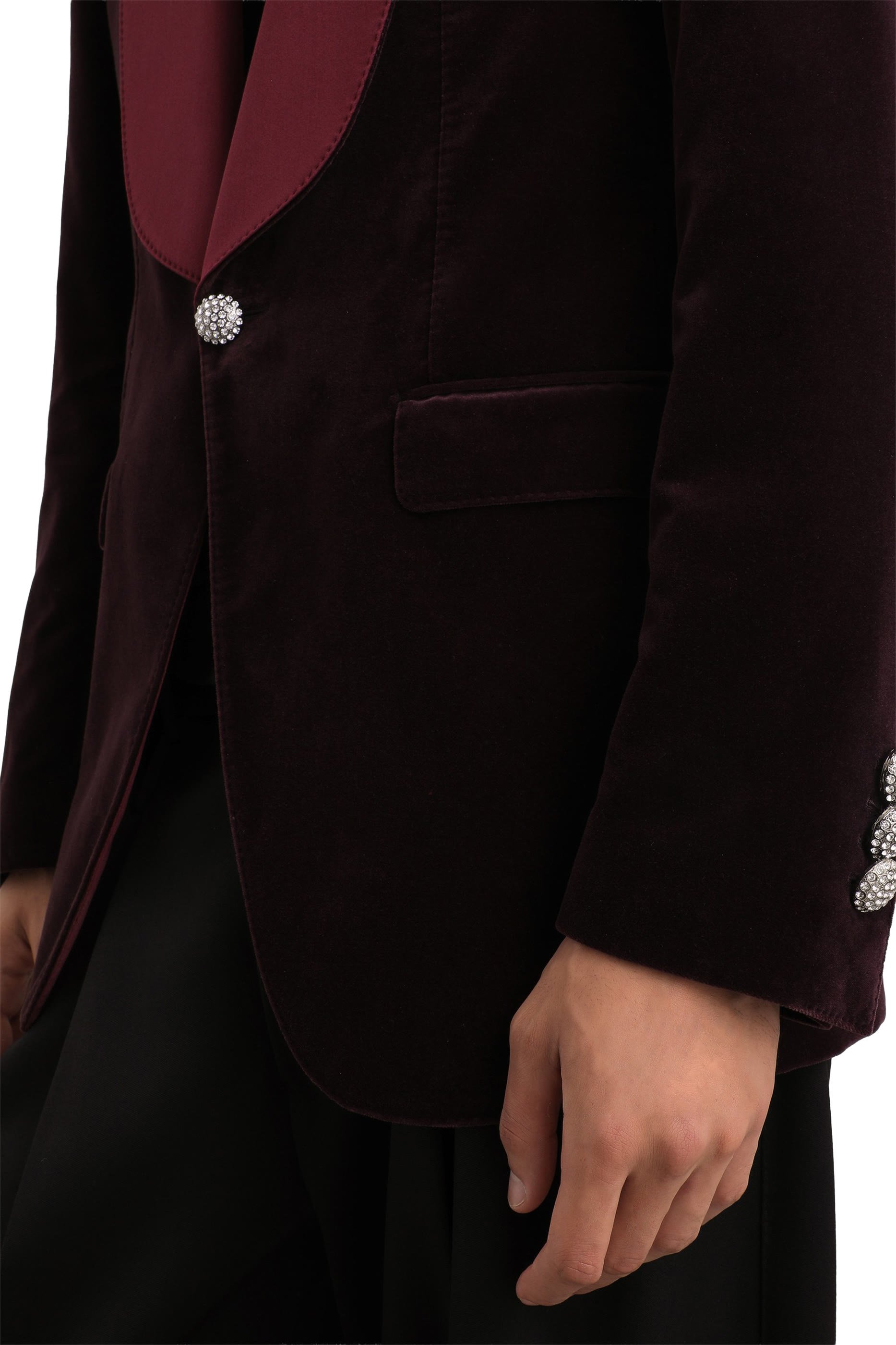 جاكيت سيسيليا بصف أزرار للإغلاق مخمل ناعم خفيف