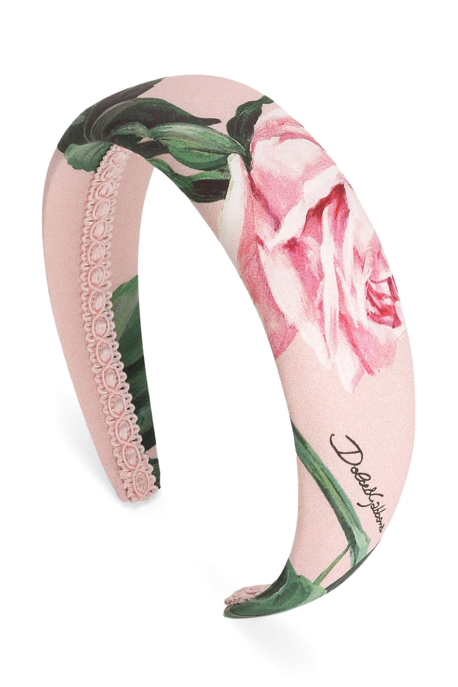 طوق رأس بطبعات زهور وشعار الماركة