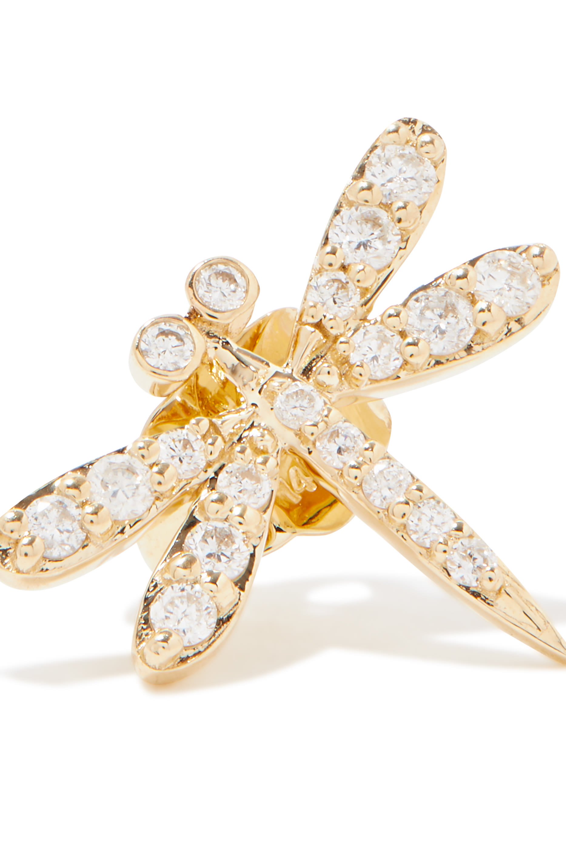 قرط بتصميم يعسوب مرصع بماس