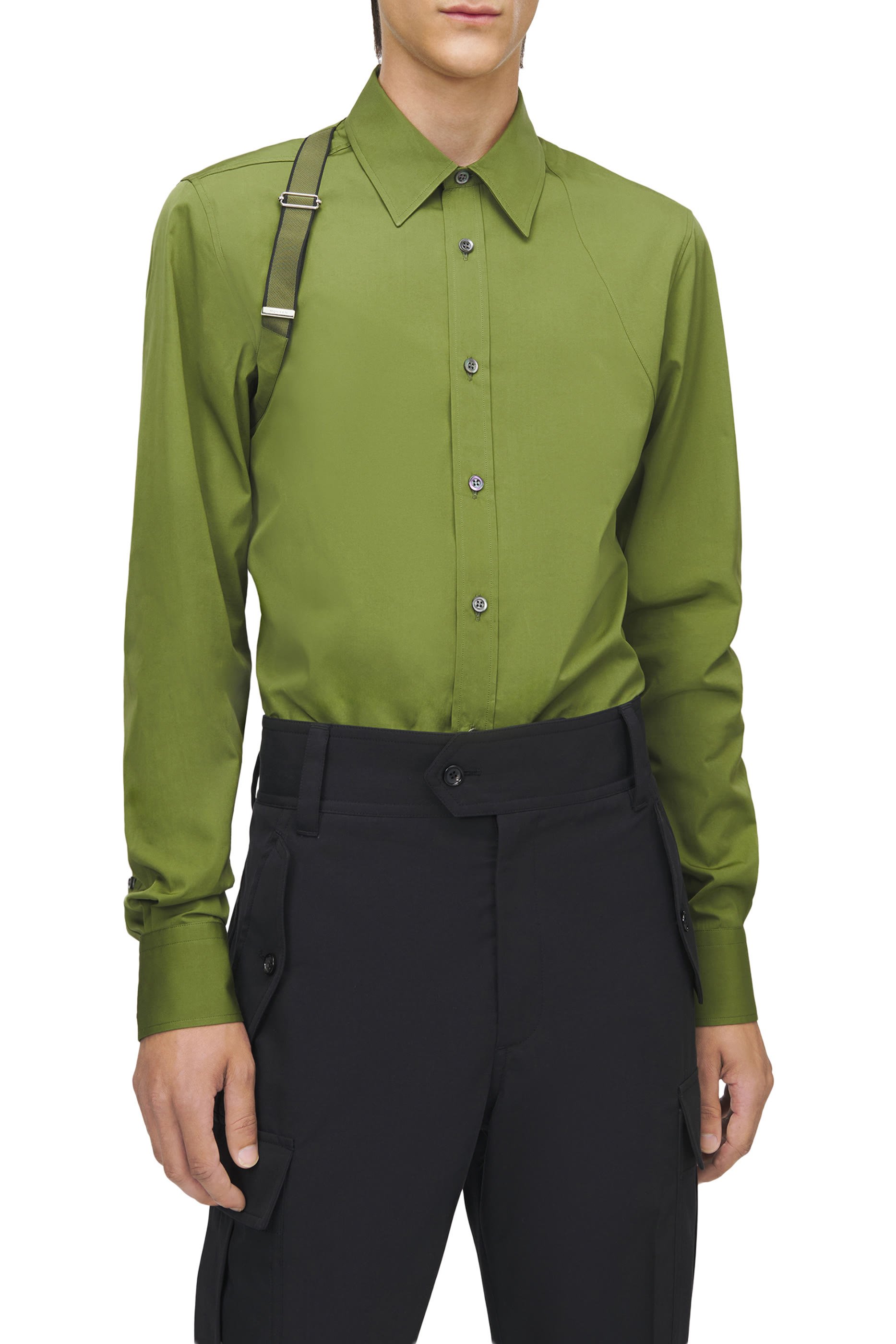 قميص بشريط محفور بشعار الماركة