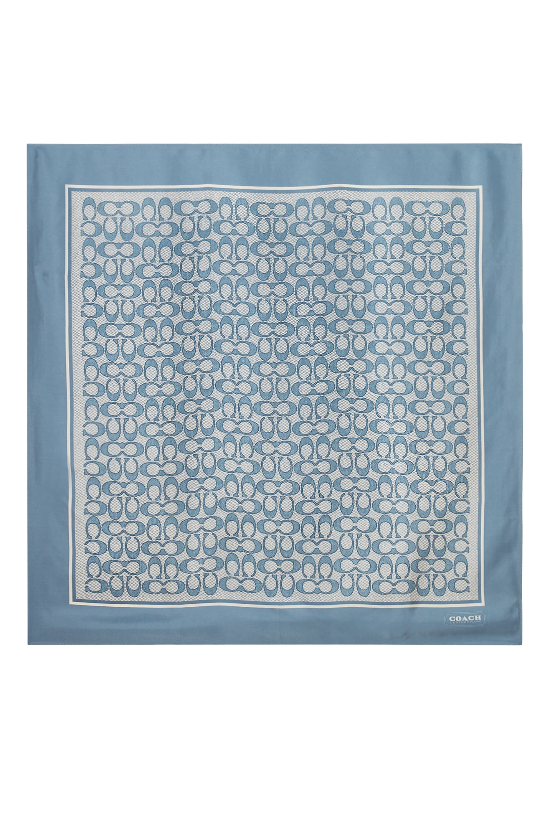 وشاح مربع كلاسيكي بطبعة شعار الماركة حرير