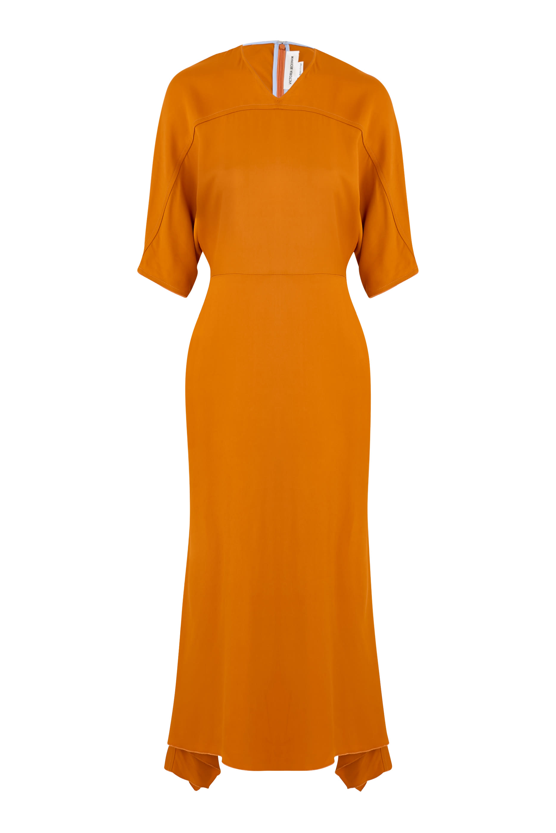 فستان كيك بأكمام منسدلة وقصة متوسطة الطول