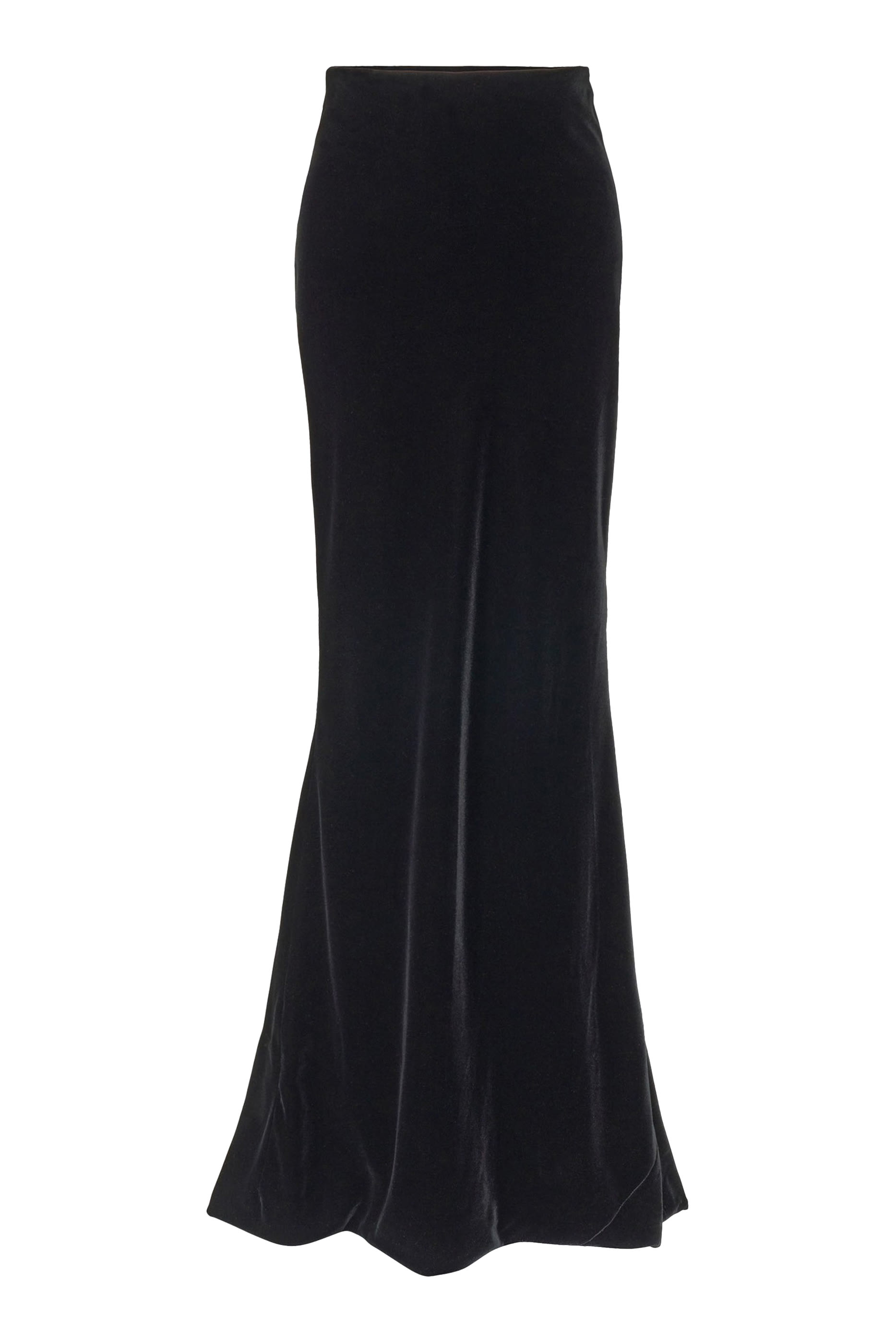 تنورة بذيل طويل مخمل