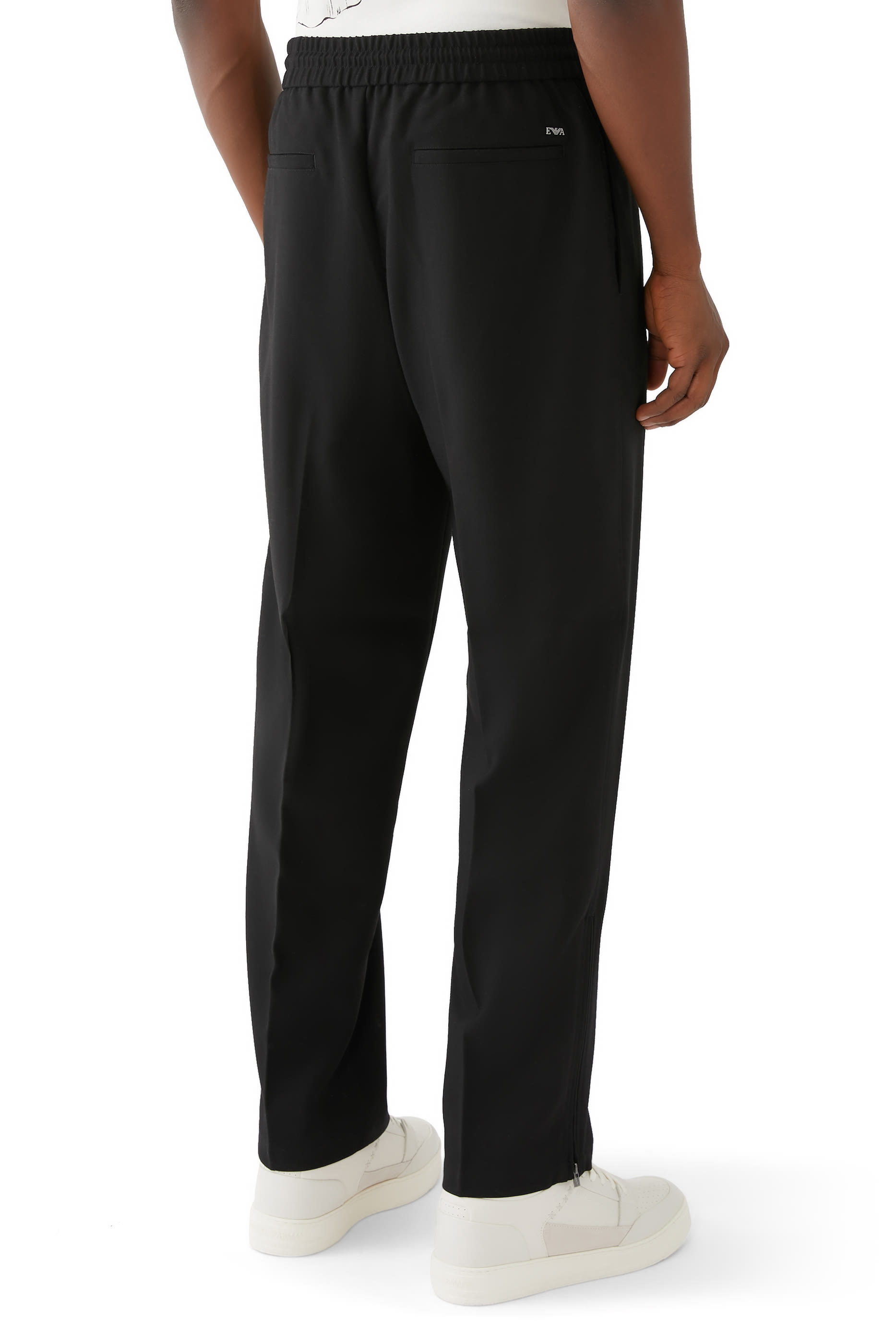 بنطال برباط تضييق مزيج صوف