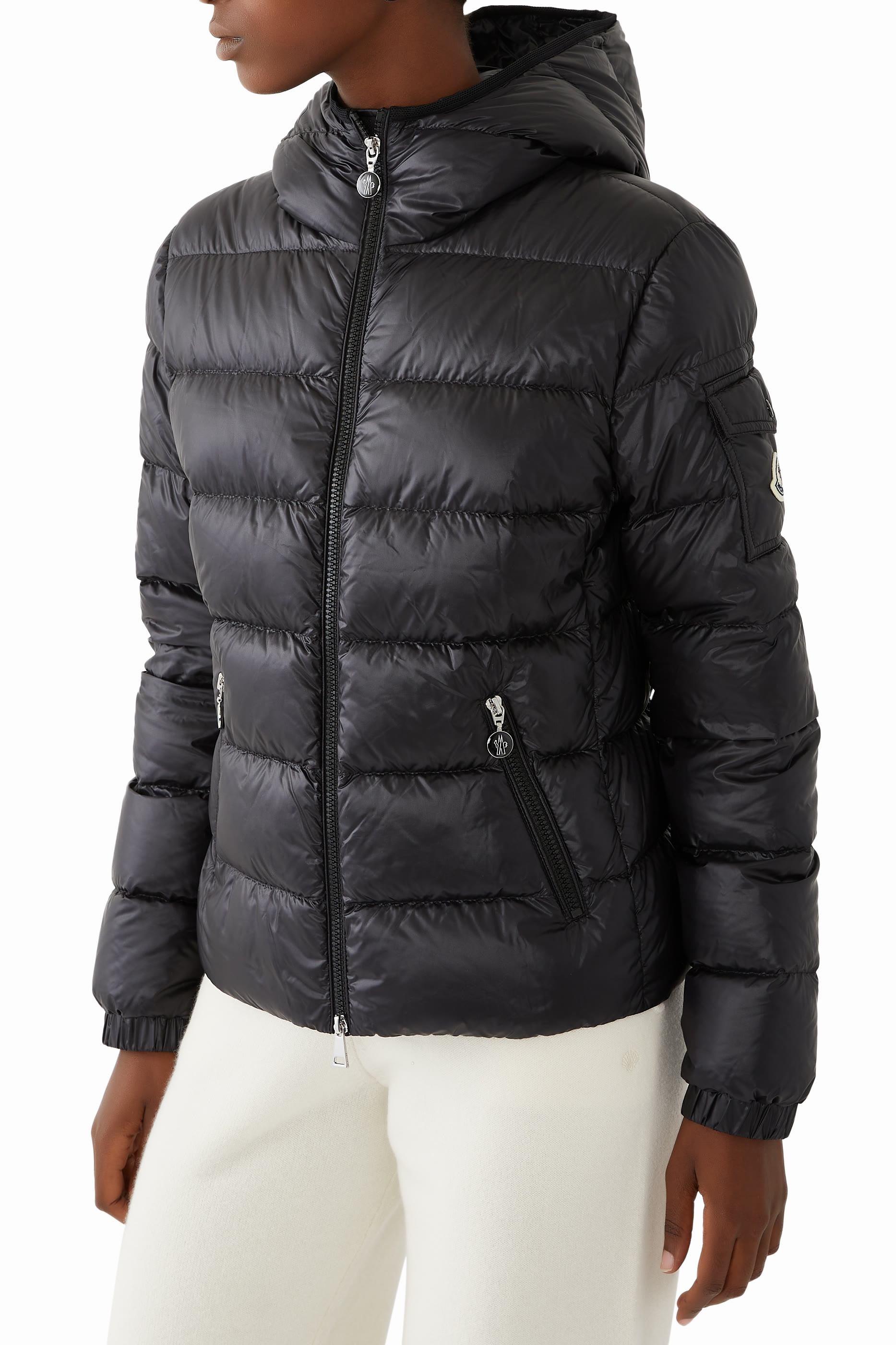 جاكيت غليس قصير مبطن بغطاء للرأس