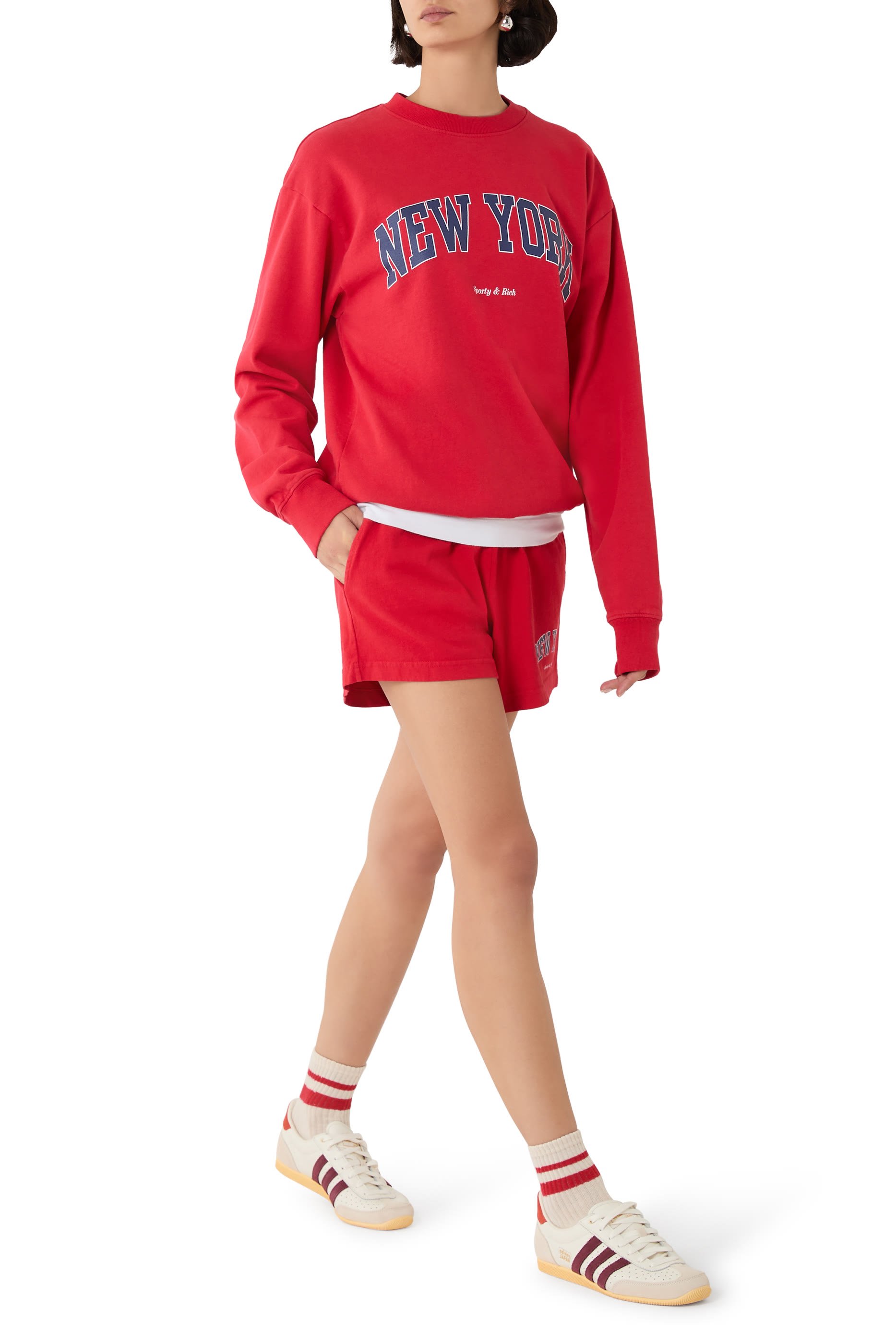 سويت شيرت بياقة ضيقة بطبعة نيويورك 