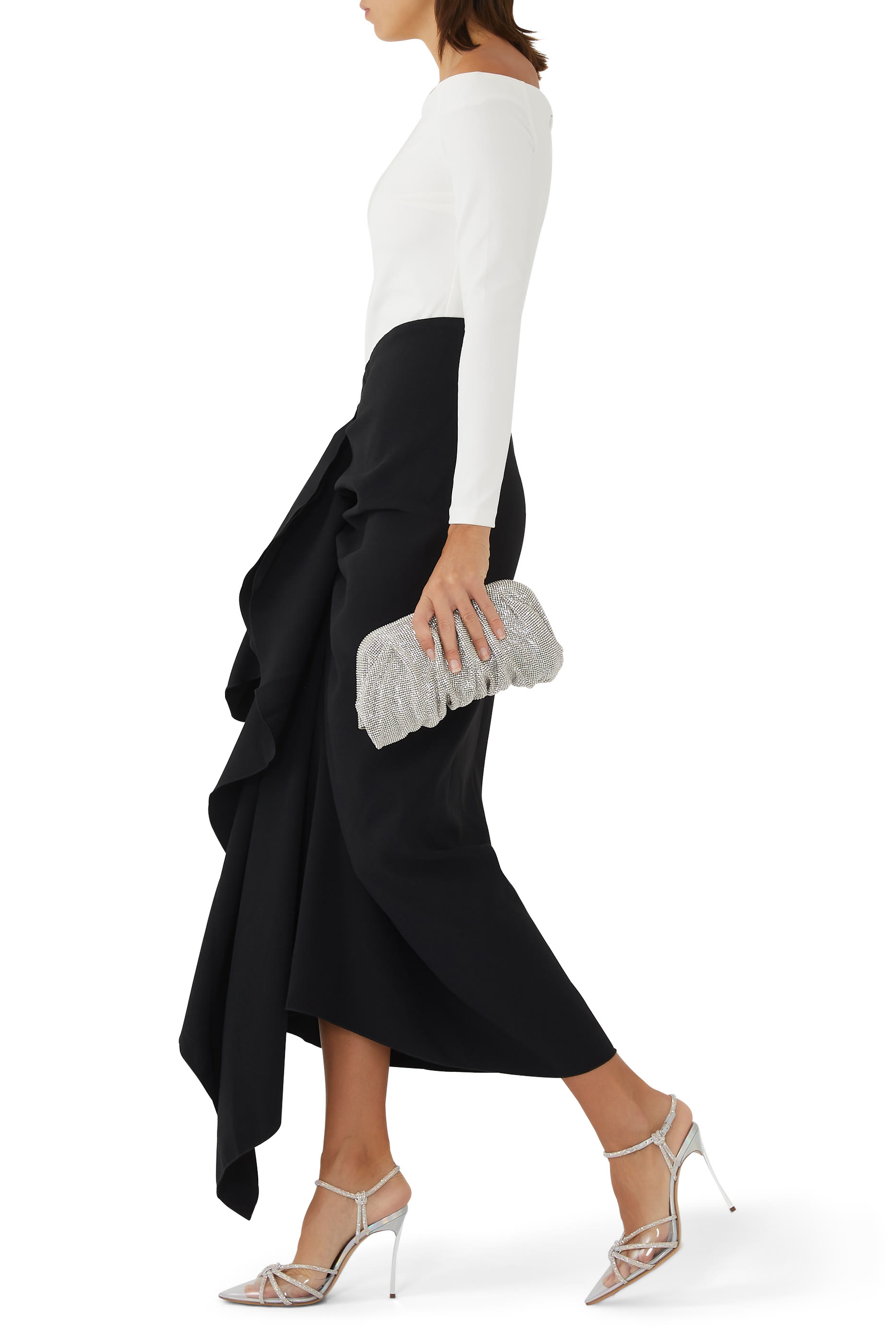 كلاتش فينوس كبير قماش شبكي مرصع بأحجار الراين