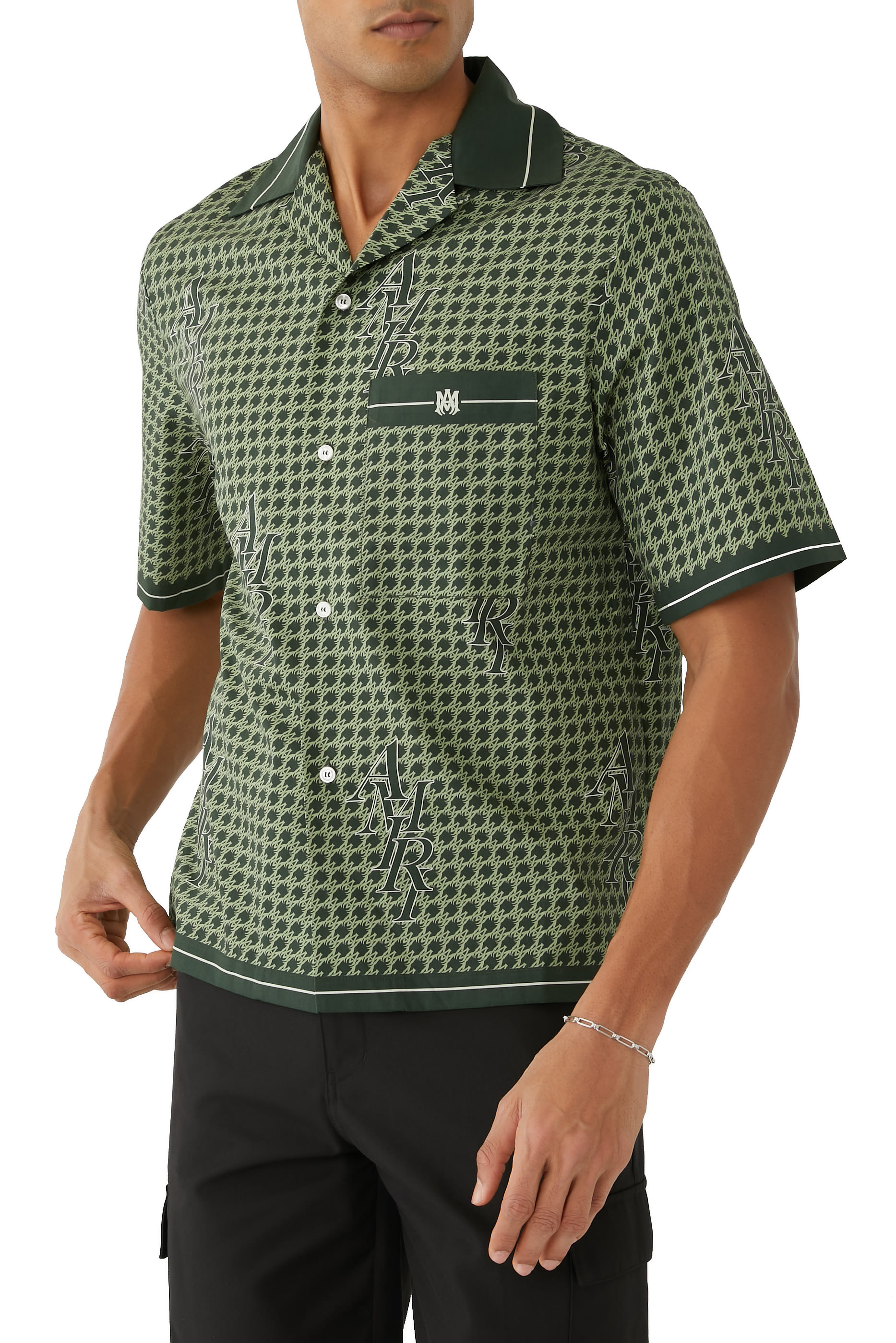 قميص قطن بطبعات مربعات