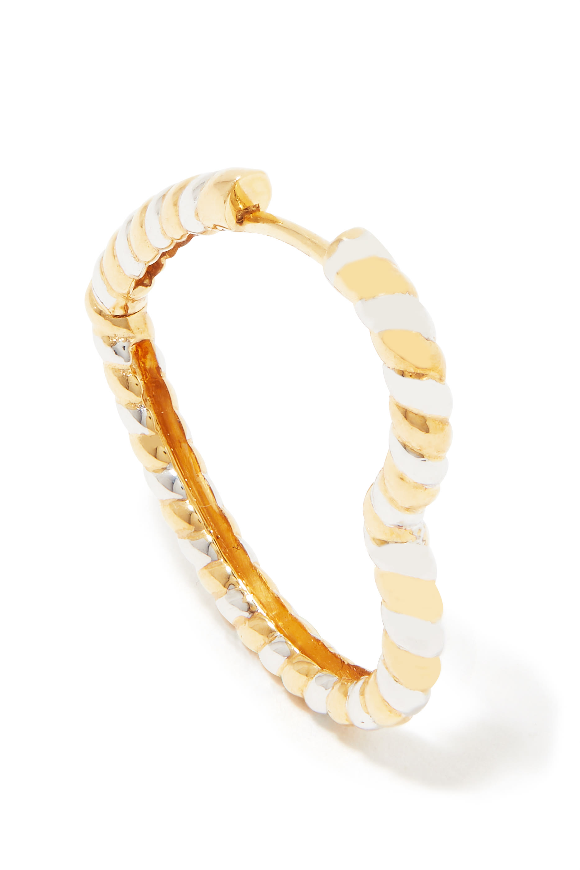 أقراط دائرية بتصميم قلب ذهب مختلط عيار 18