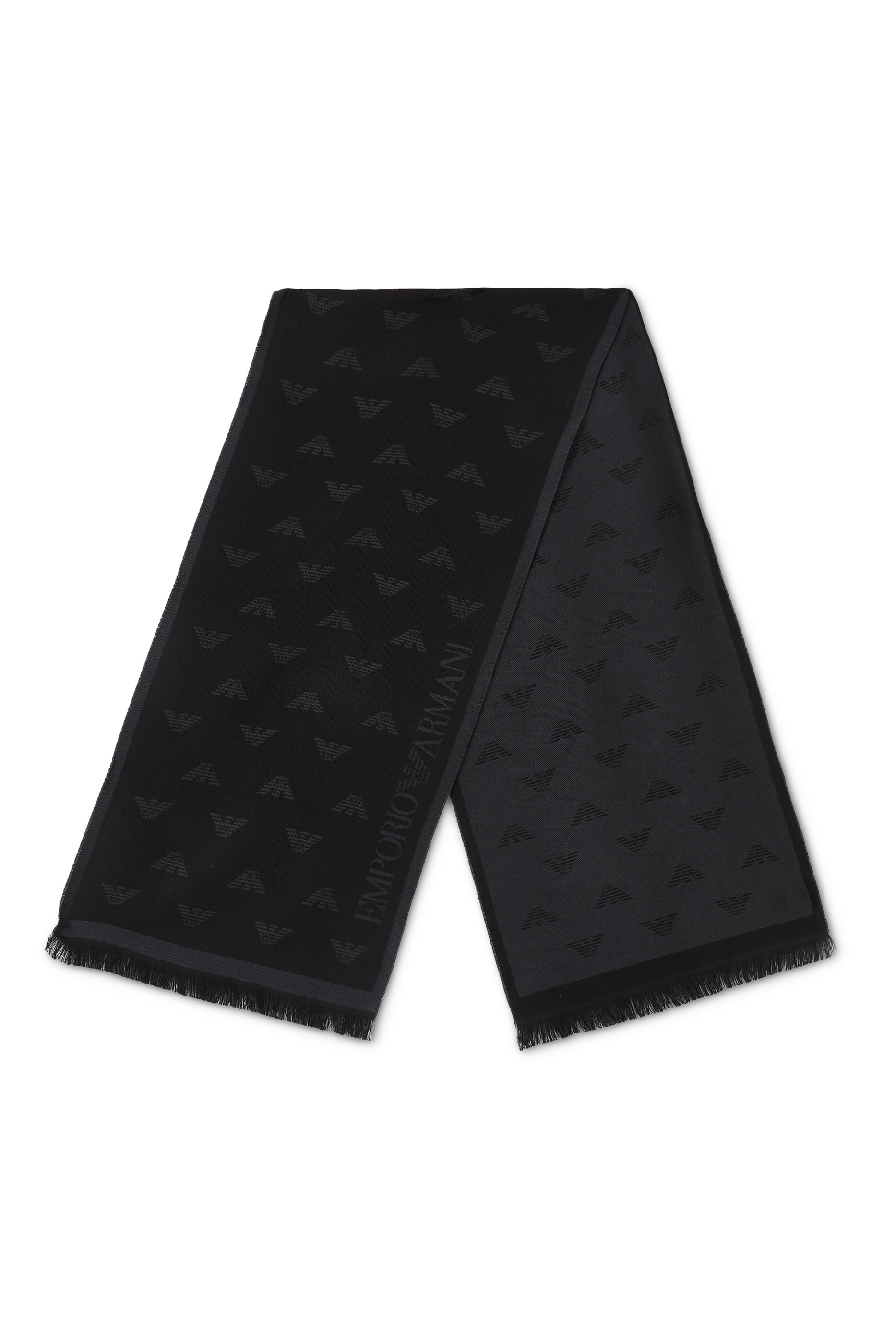 وشاح صوف بنقشة شعار الماركة بحجم كبير