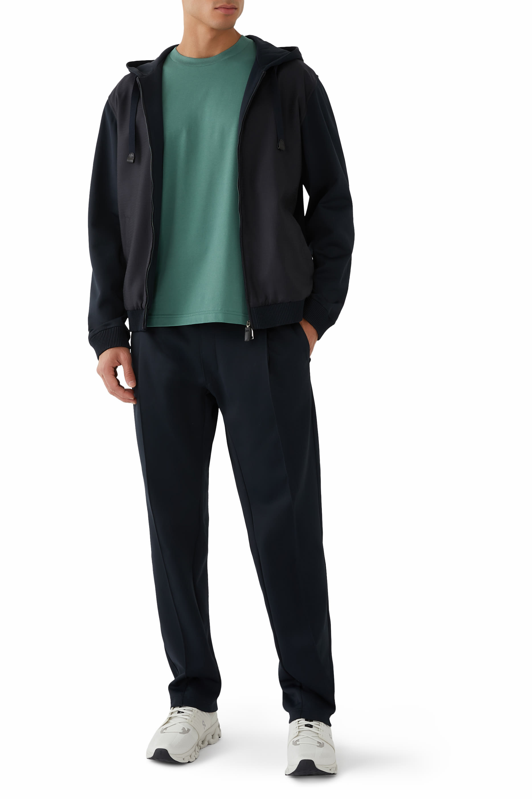 جاكيت بغطاء للرأس وسحاب قطن