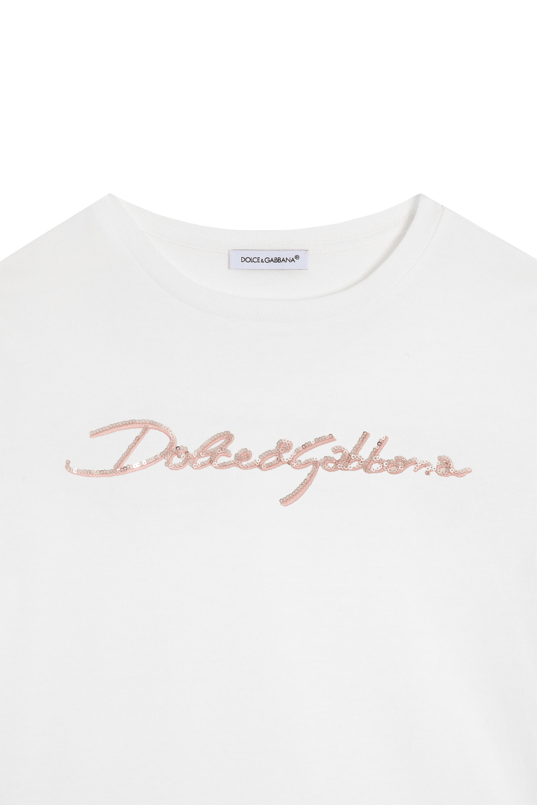 تيشيرت بياقة مستديرة وشعار الماركة للأطفال