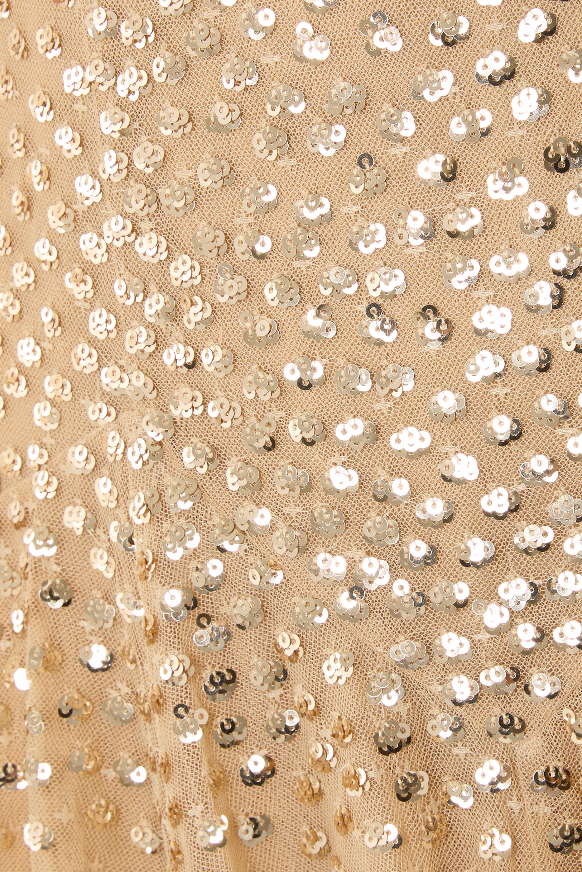 فستان سهرة كاسكيد بحمالات رفيعة وترتر