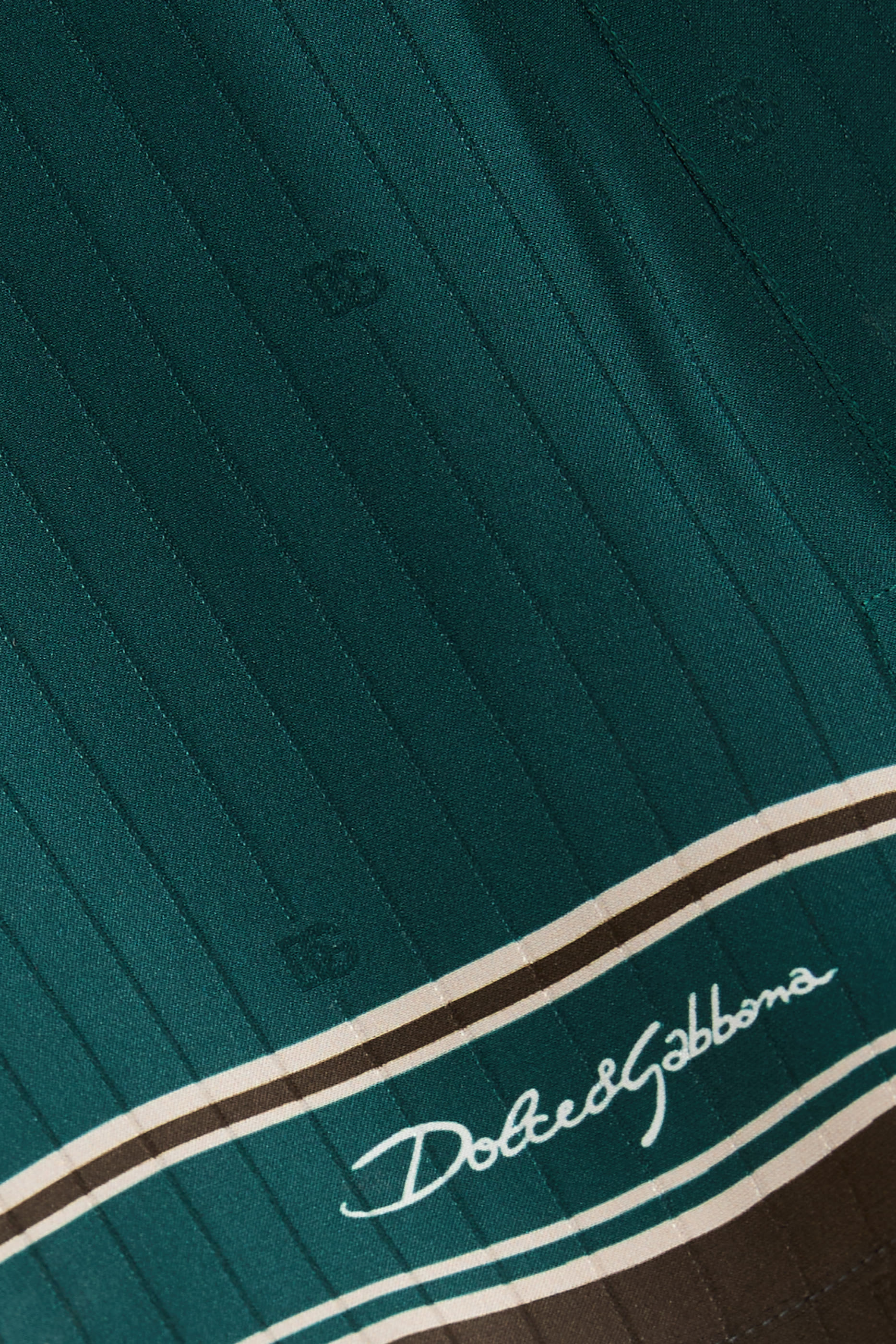  Logo & Stripe-Print Vanity Silk Bermuda Shorts 