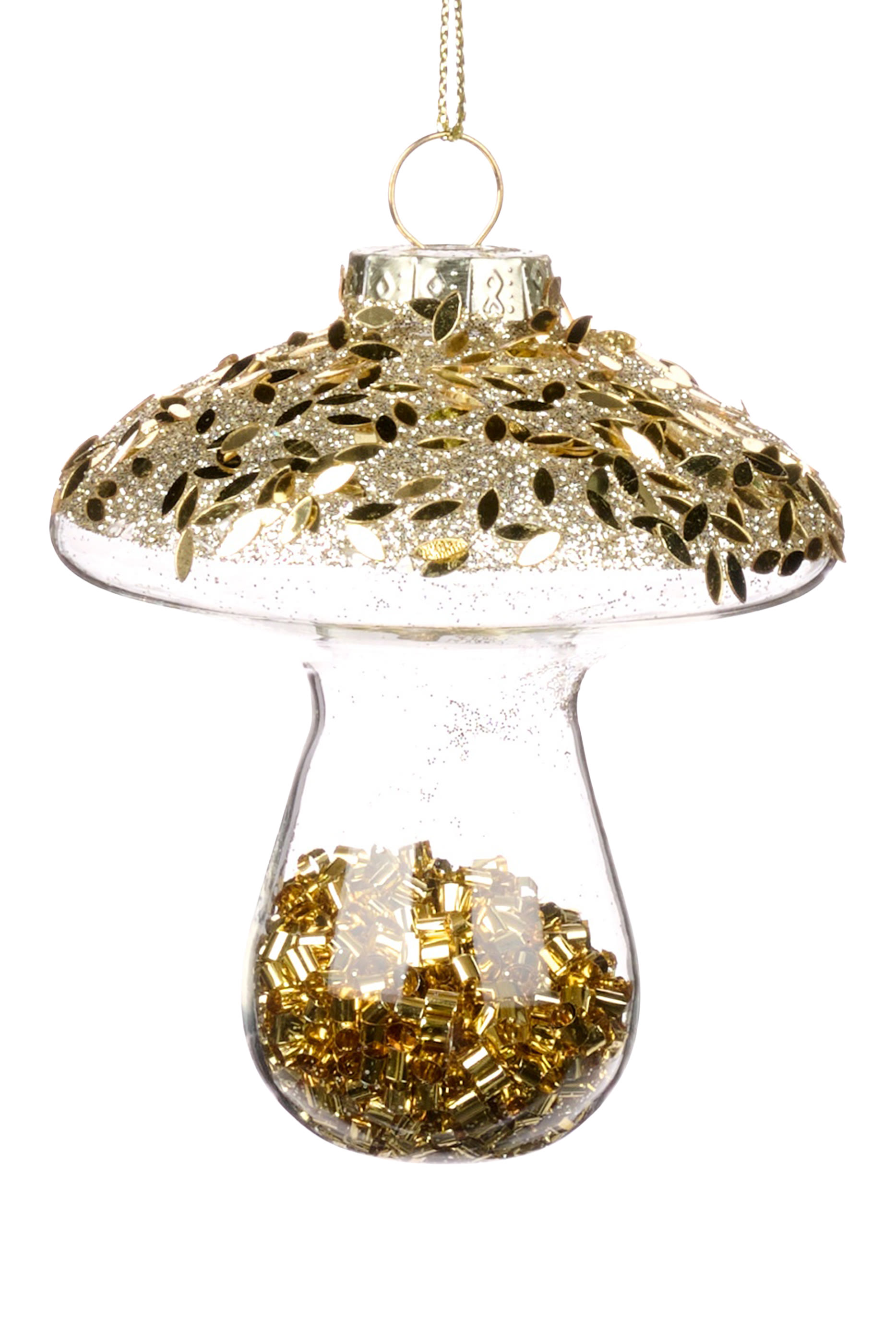 زينة بتصميم فطر زجاجية مزينة بخرز