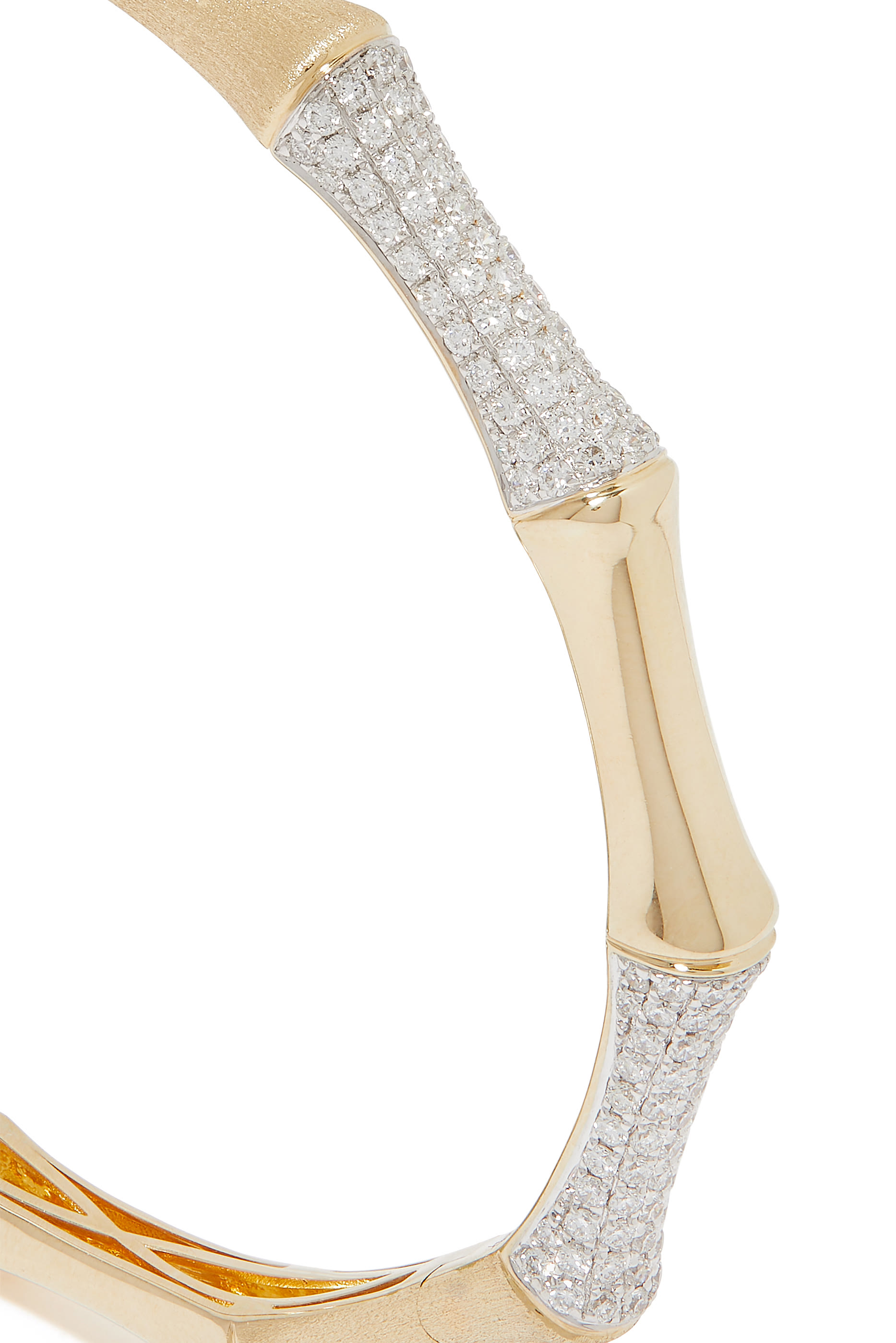 سوار بامبو مرصع بالماس ذهب أصفر عيار 14