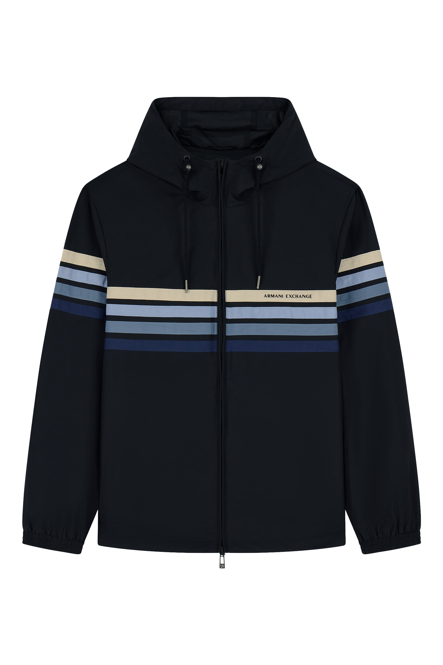 جاكيت بلوسون بتصميم هودي بسحاب وشعار الماركة