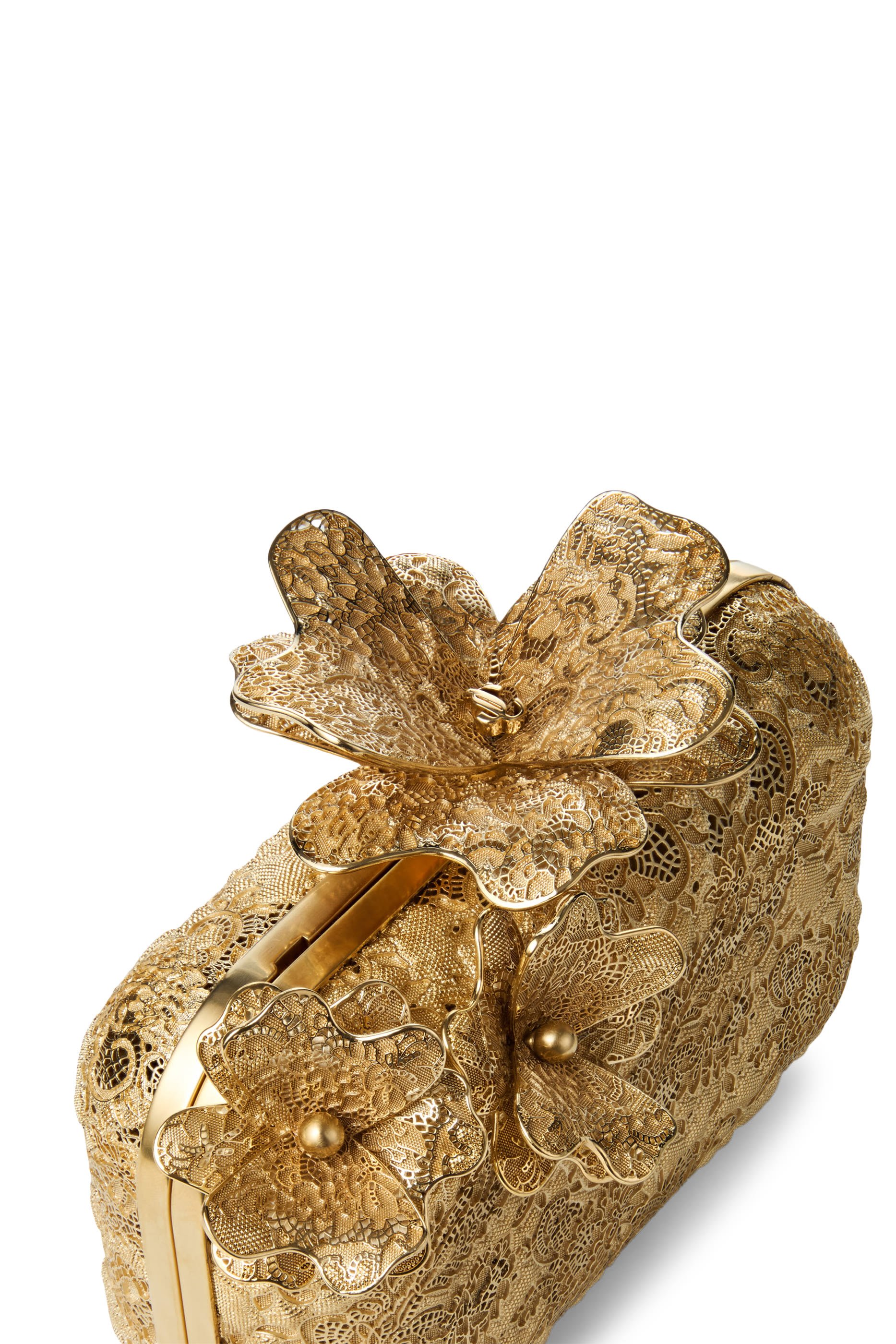 حقيبة كلاتش بمشبك كورساج دانتيل معدني