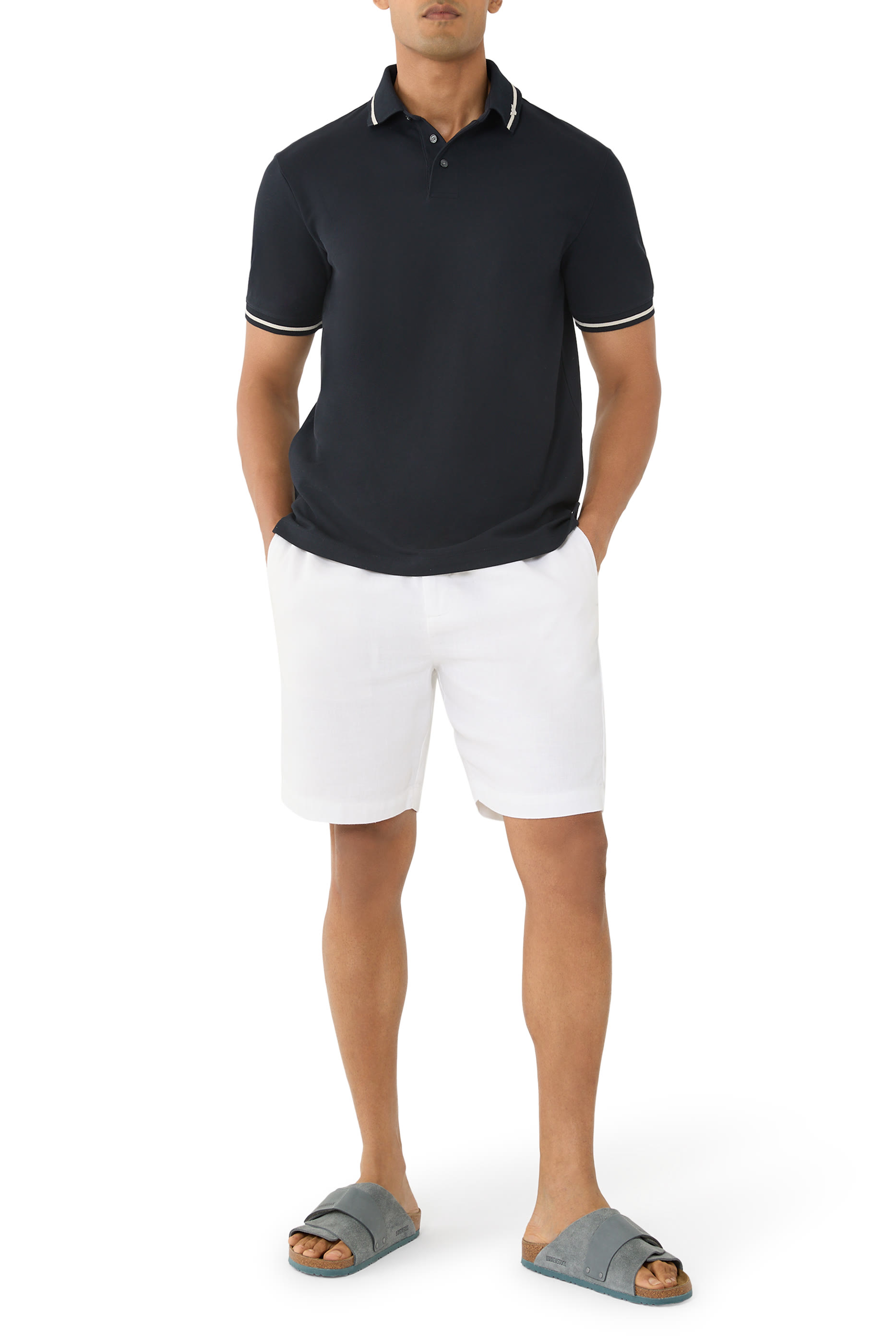 قميص بولو مطرز بشعار الماركة بحجم صغير قطن بيكيه