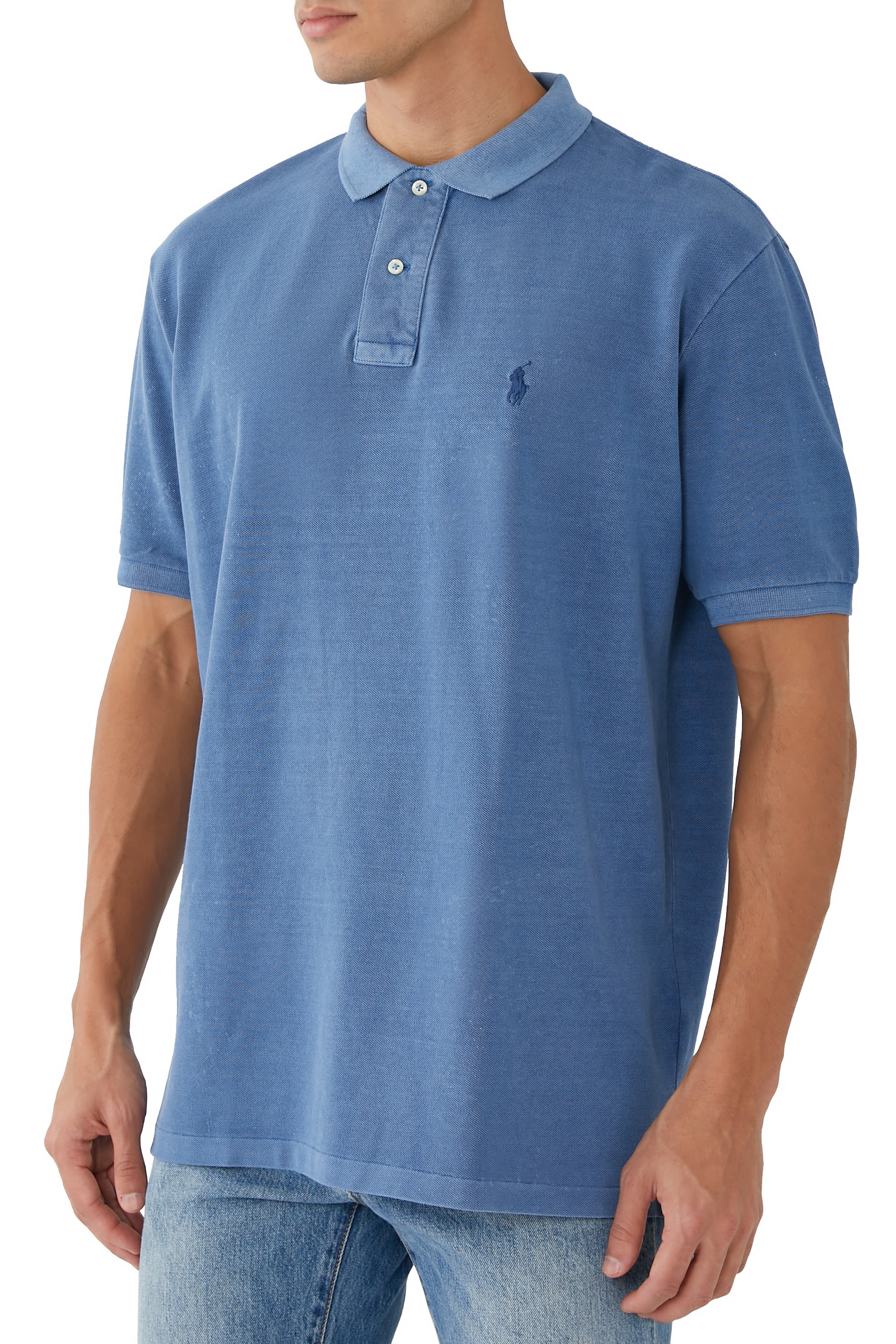 قميص بولو مطرز بشعار الماركة