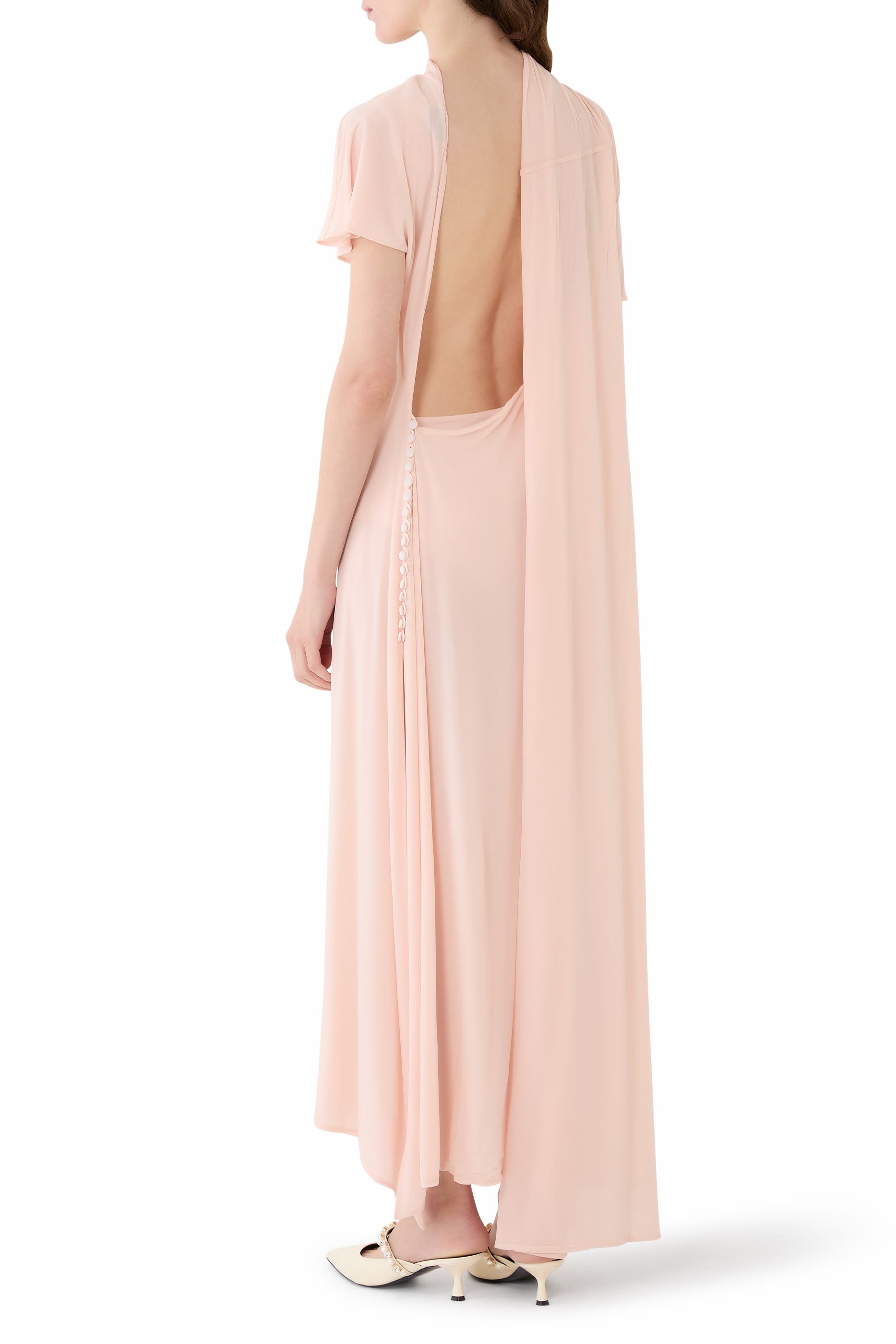 فستان متوسط الطول مزين بوشاح