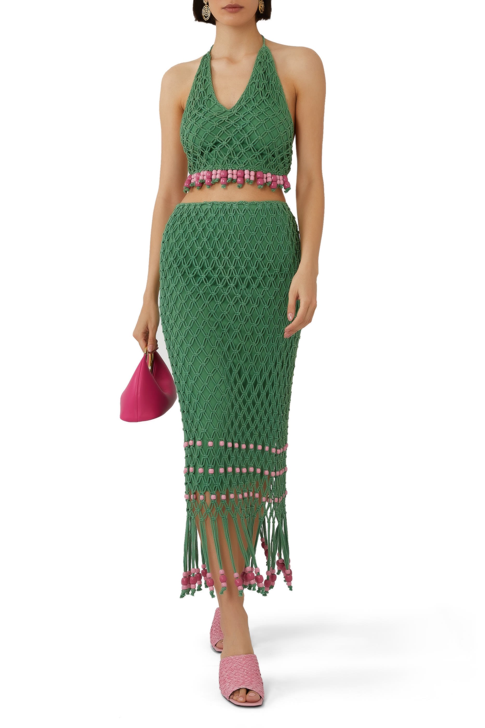 Reis Beaded Macrame Top