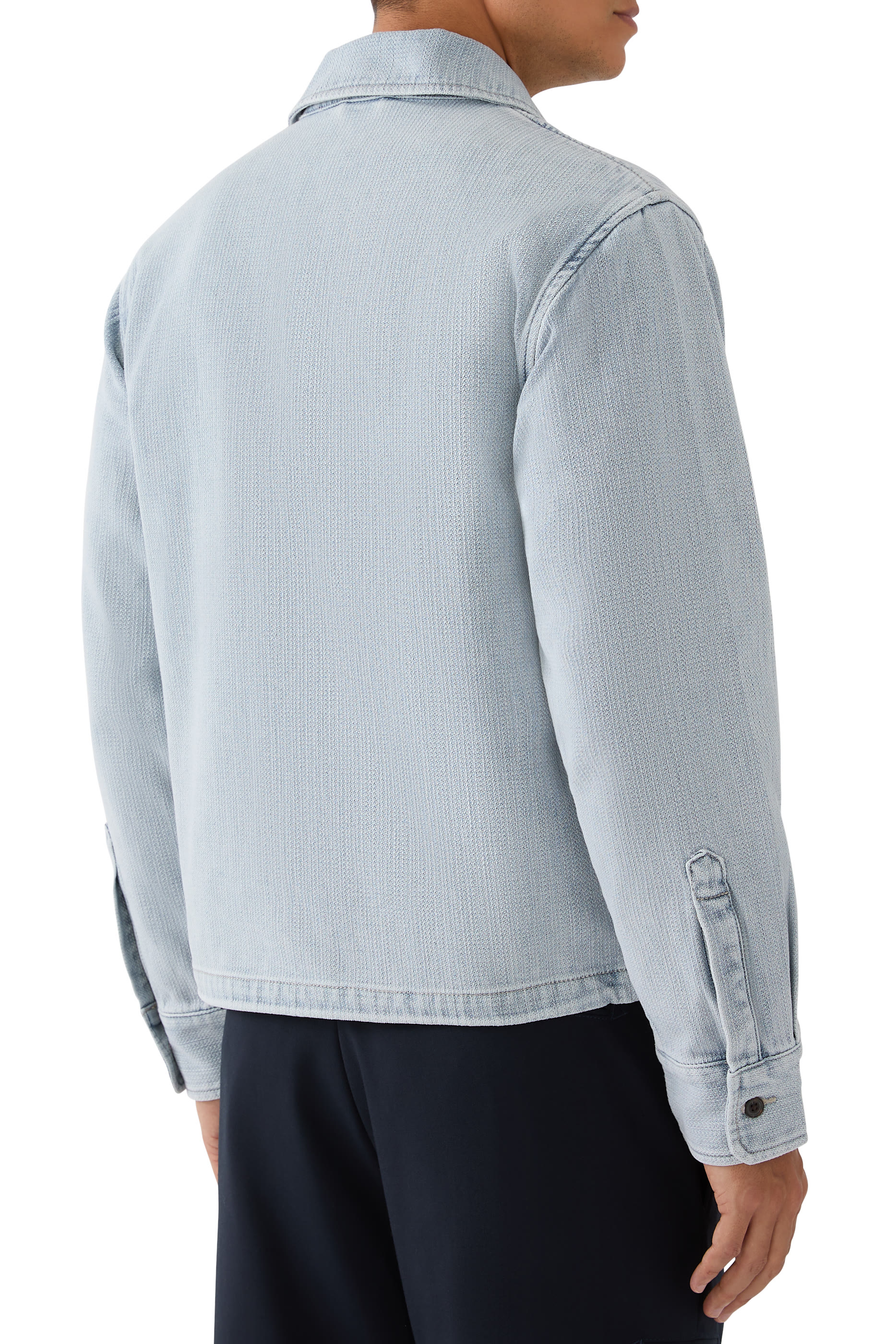 جاكيت دوبي بتأثير دنيم متعدد الجيوب