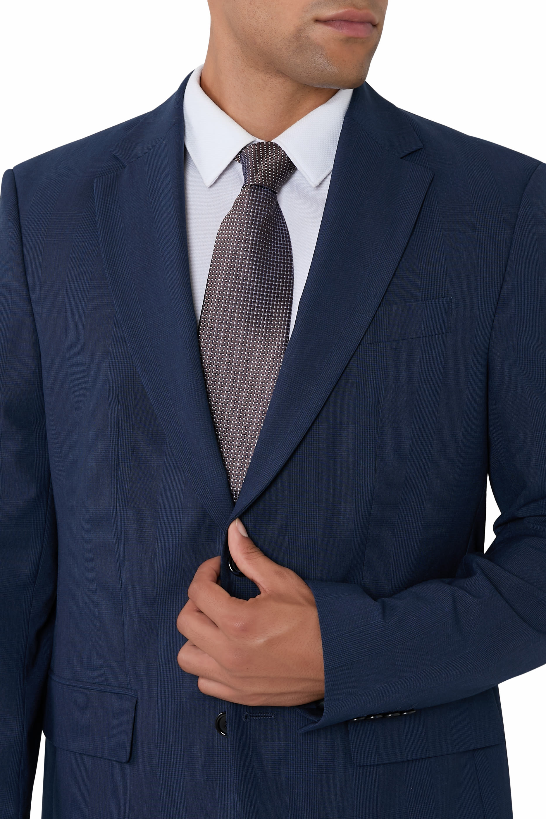 ربطة بنقشة هندسية صغيرة حرير منسوج