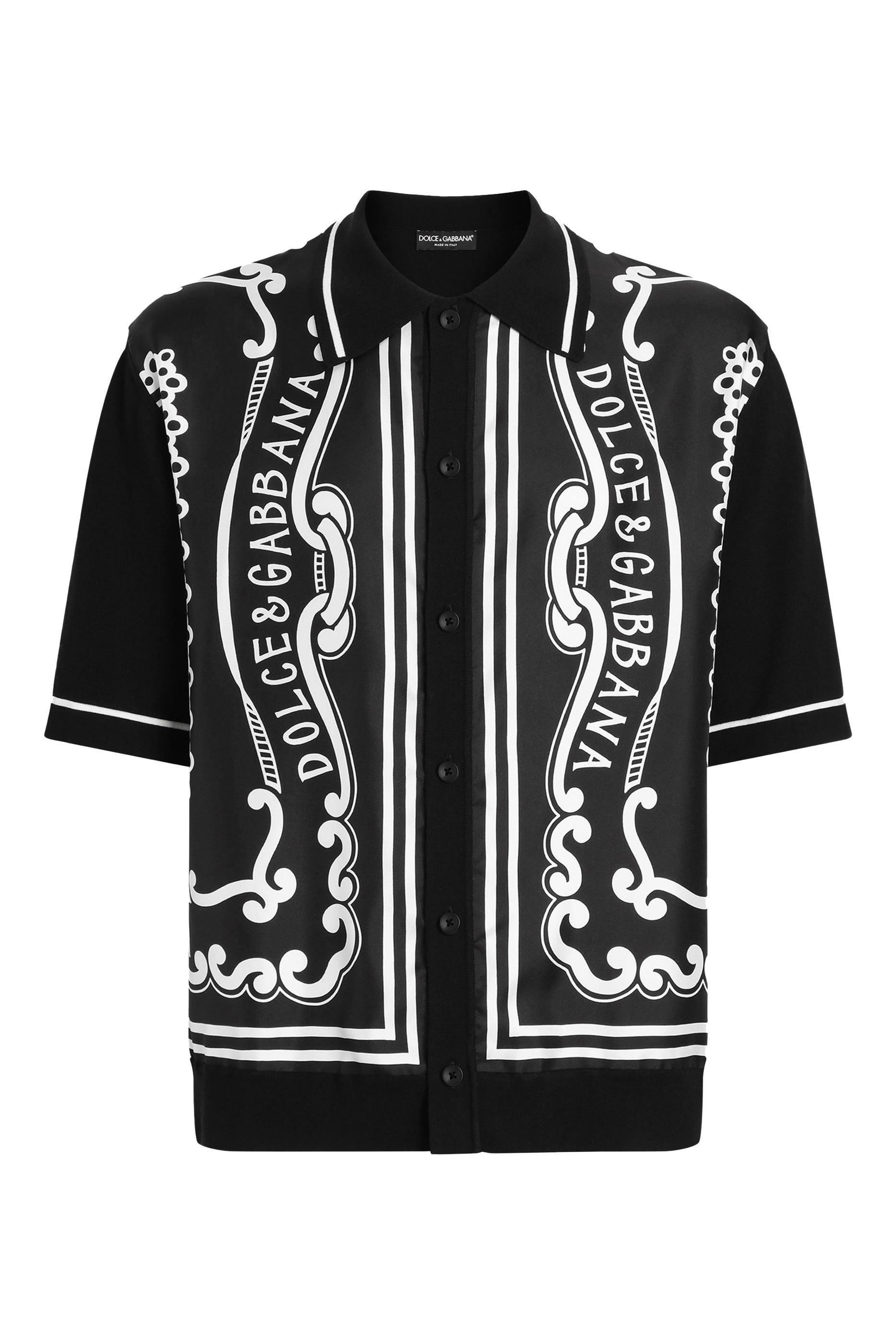 قميص بنقشة باندانا حرير وقطن