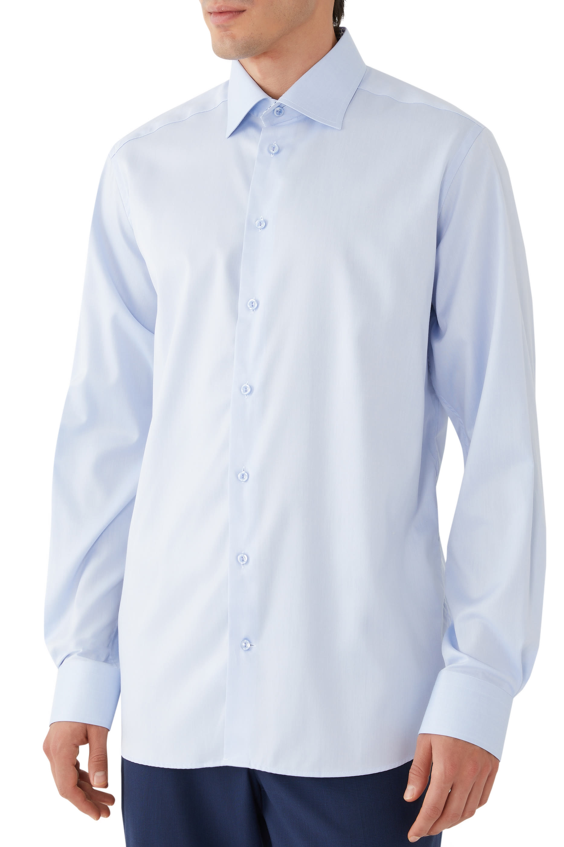 قميص بنقشة هندسية تويل مميز للماركة