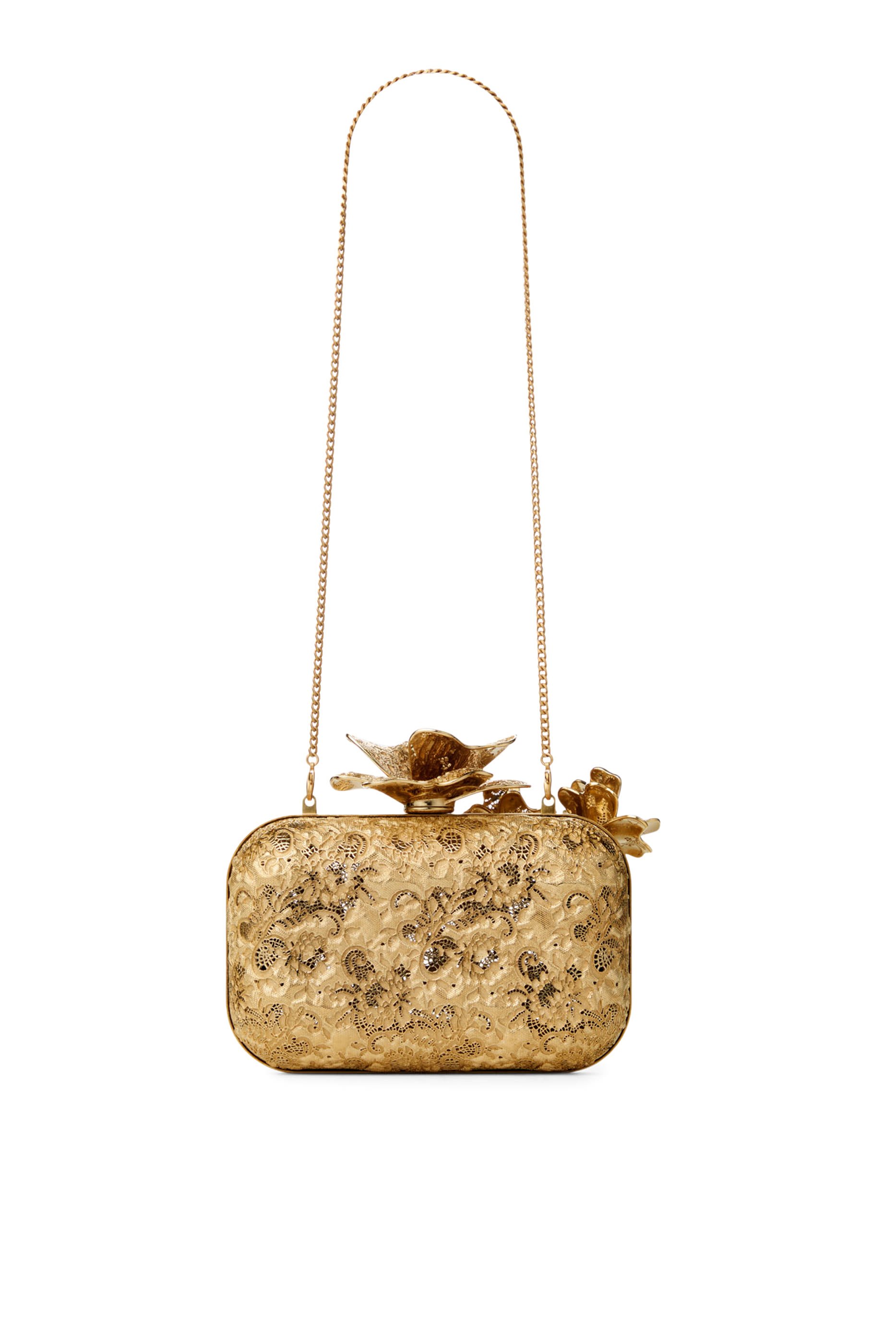 حقيبة كلاتش بمشبك كورساج دانتيل معدني