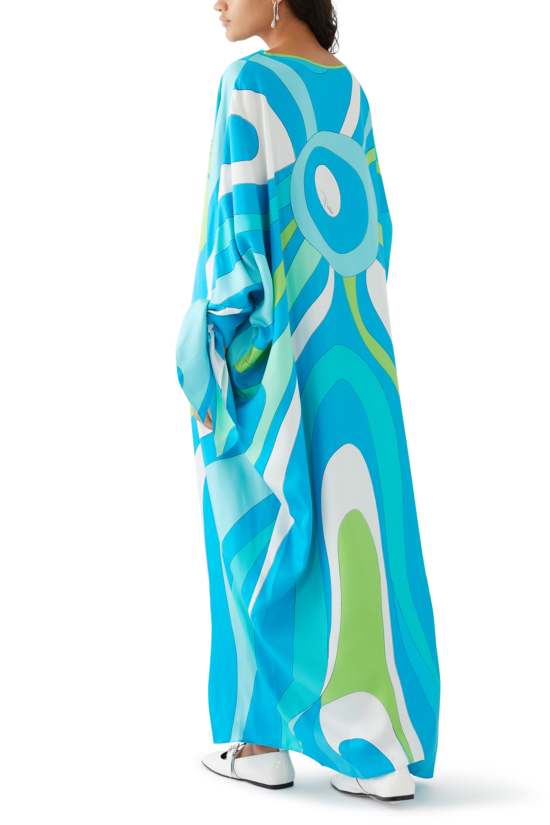 قفطان حرير تويل بنقشة مارمو