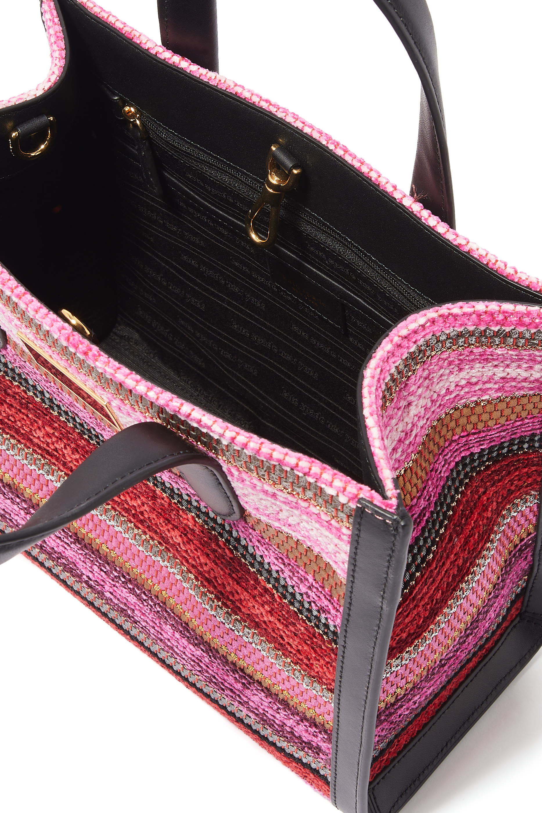 حقيبة يد مانهاتن كرنفال صغيرة بنقشة خطوط لامعة