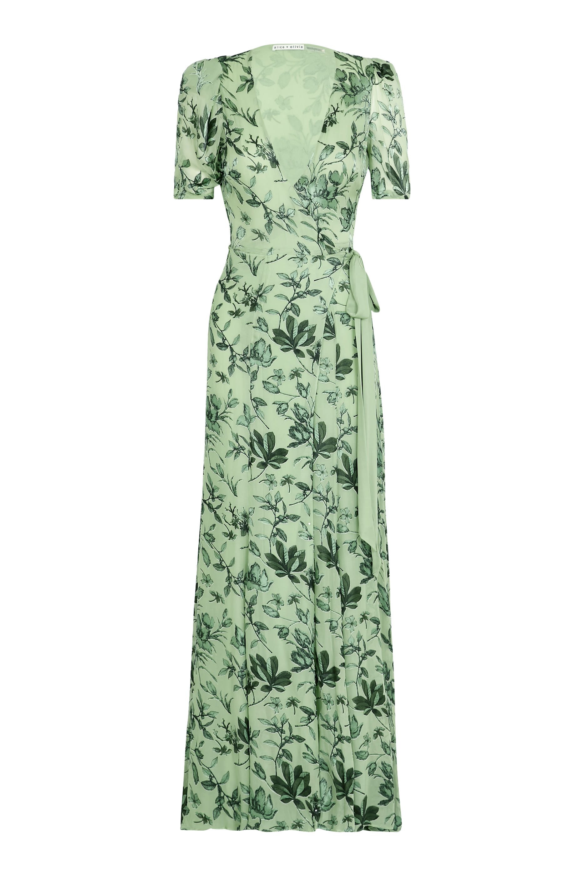 فستان تيانا طويل بتصميم ملفوف بأكمام منفوخة