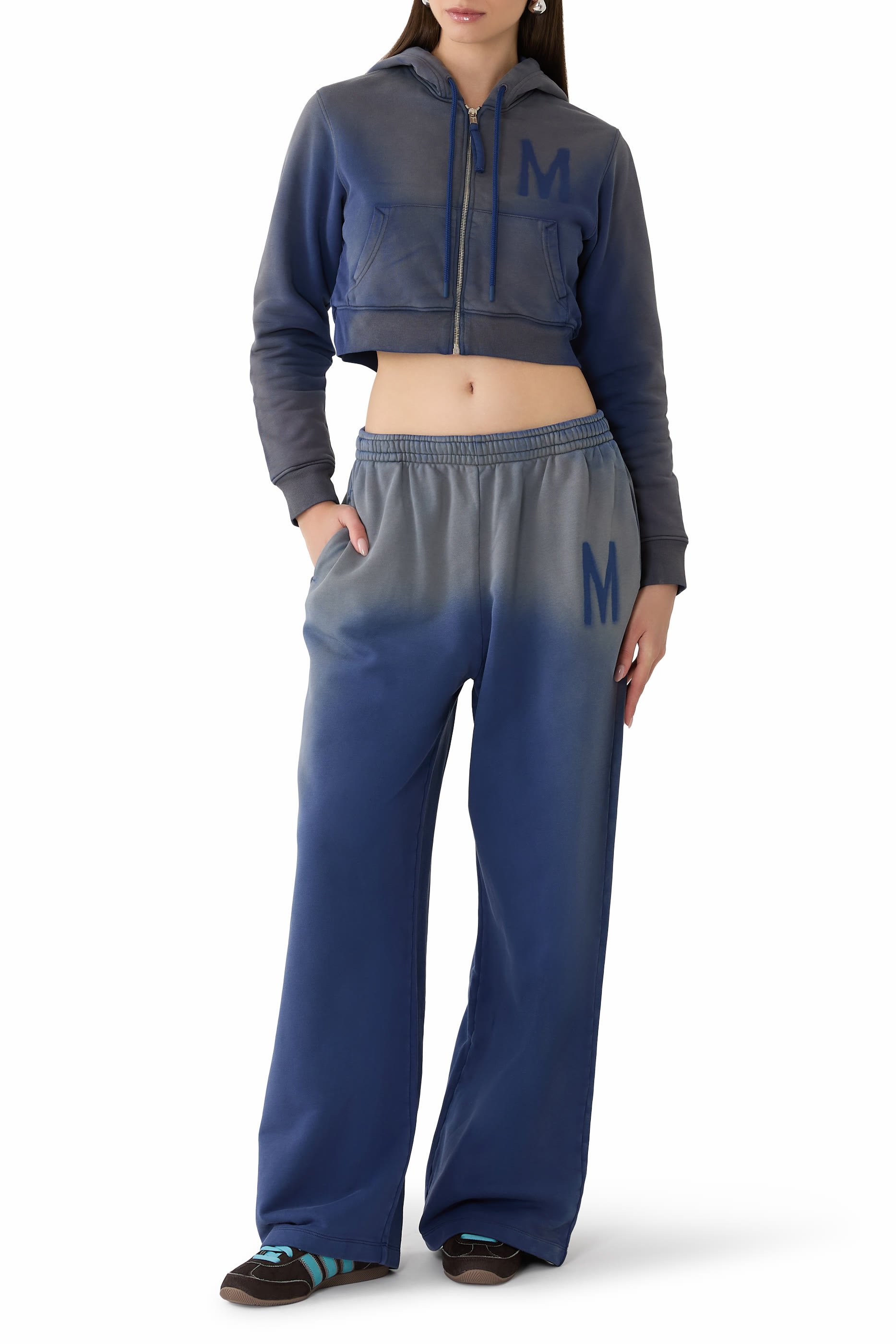 سويت شيرت بقصة قصيرة ونقشة قطن عضوي