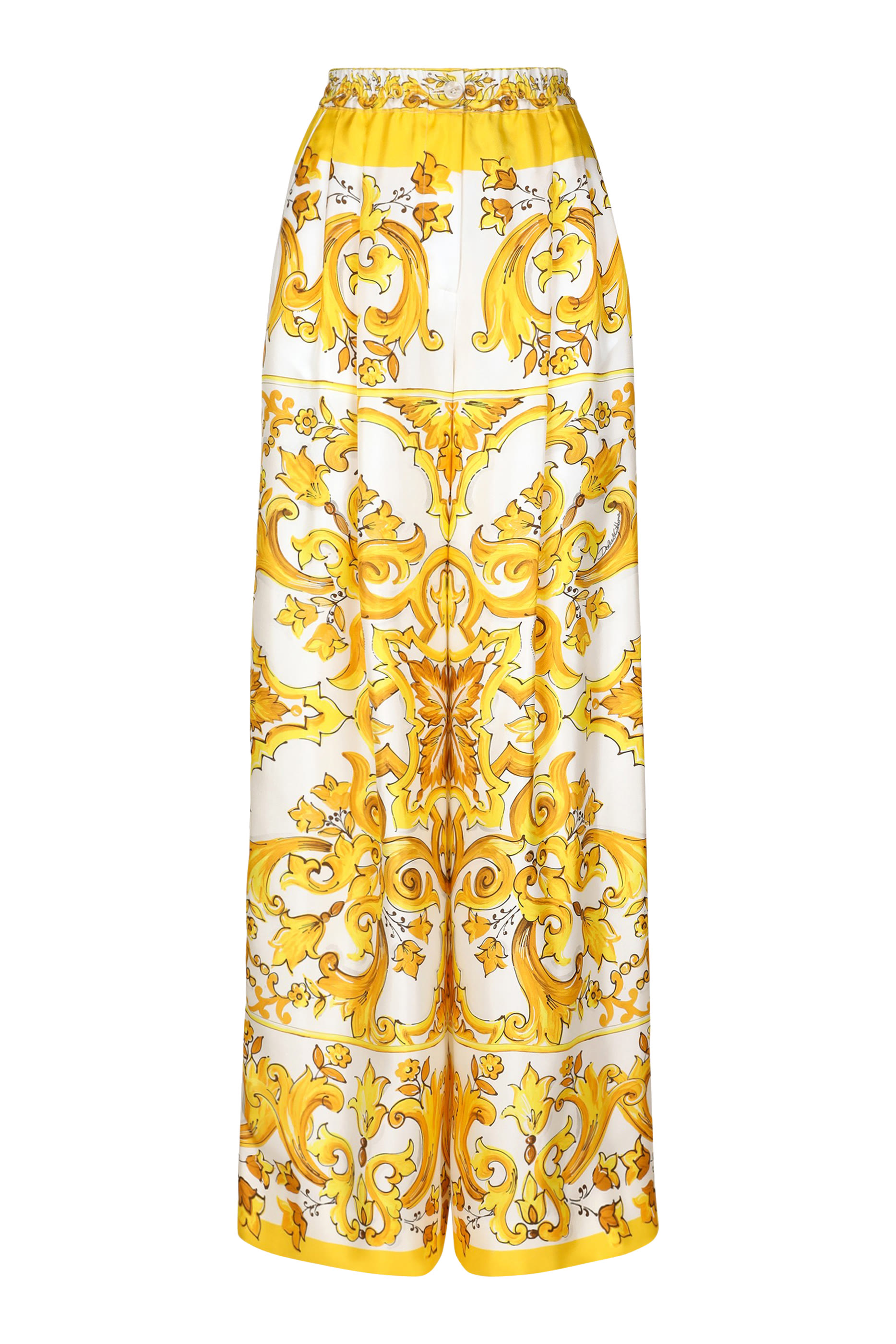 بنطال بنقشة مايولكا حرير تويل