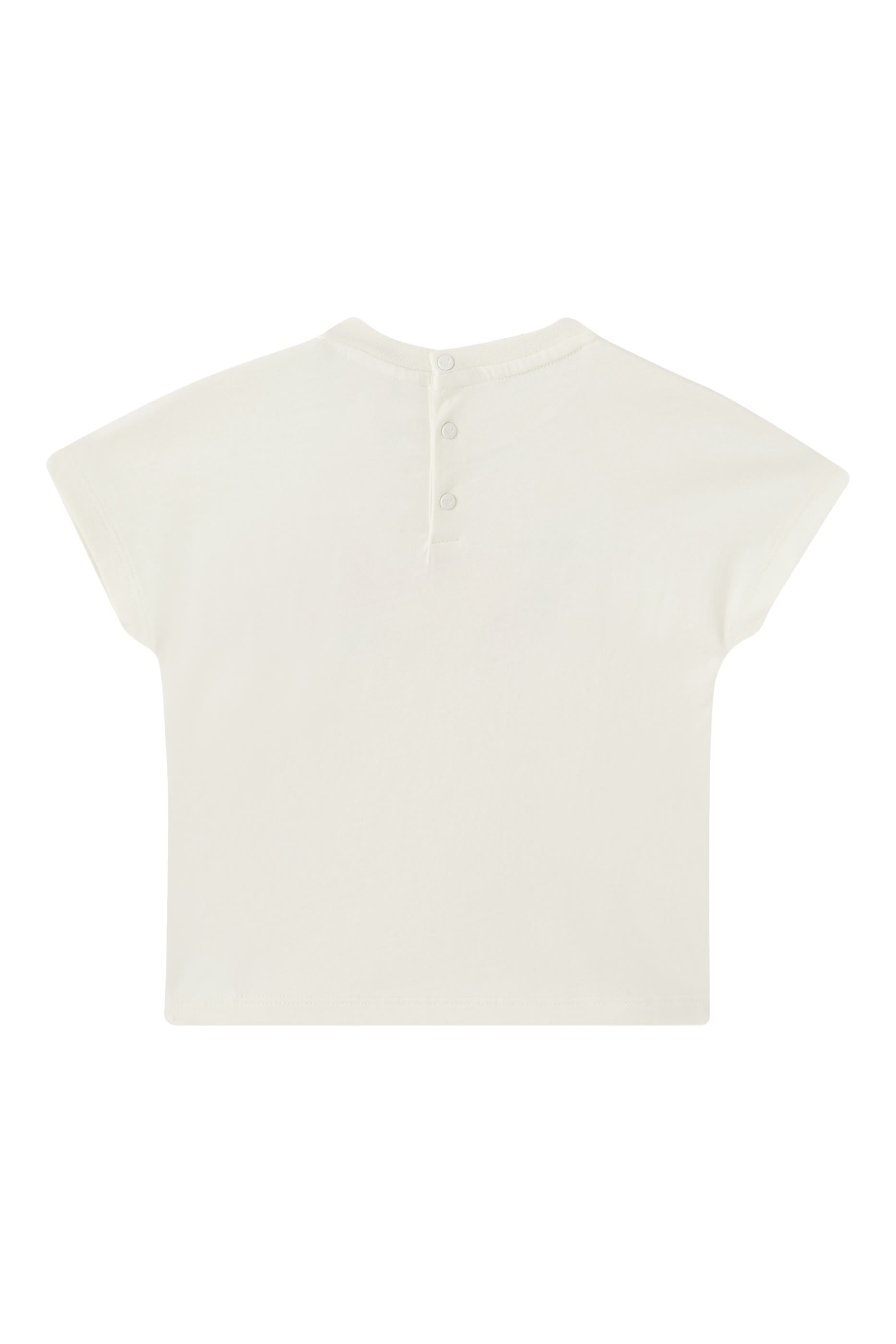 تيشيرت بشعار الماركة وتطريز زهور للأطفال