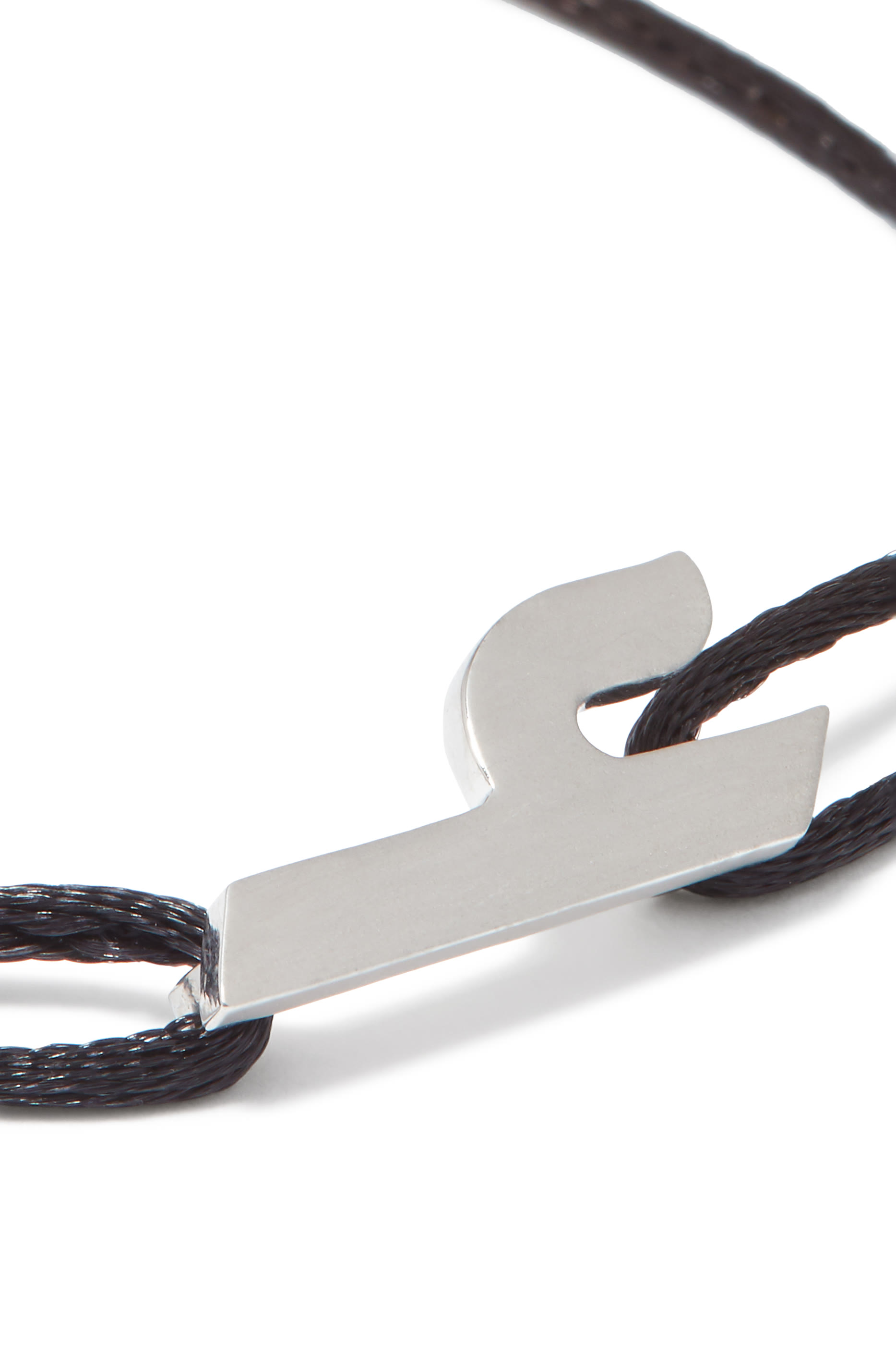 سوار مزين بحلية بتصميم حرف ح، فضة استرلينية