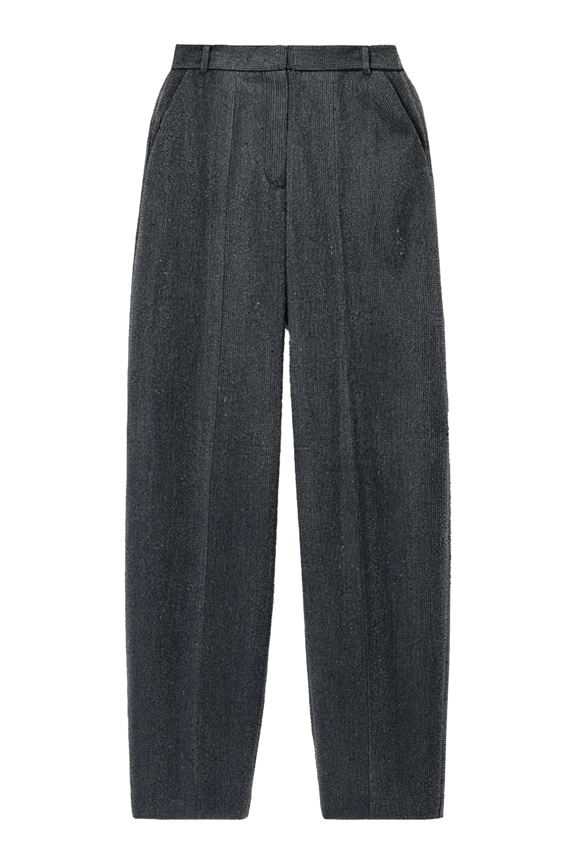 بنطال بخصر مرتفع وتفاصيل لامعة بالكامل