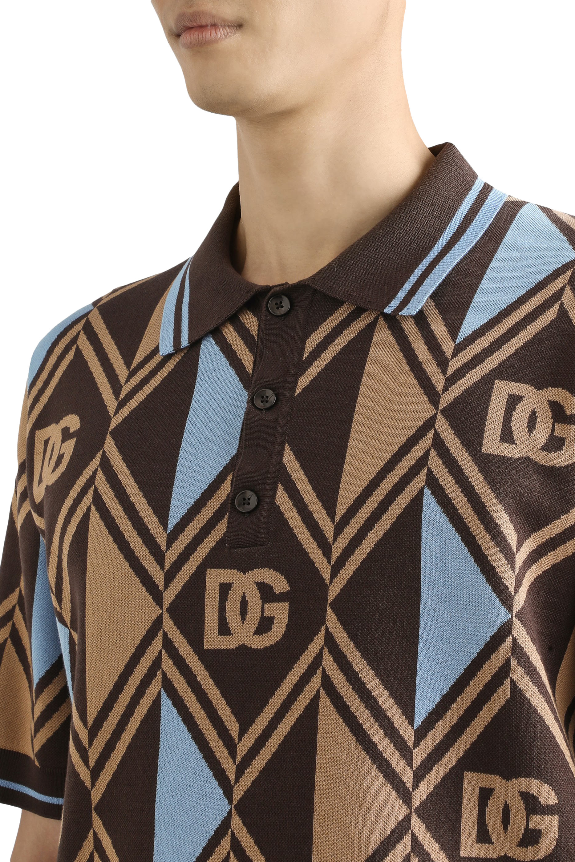 قميص بولو قطن جاكار بيكيه