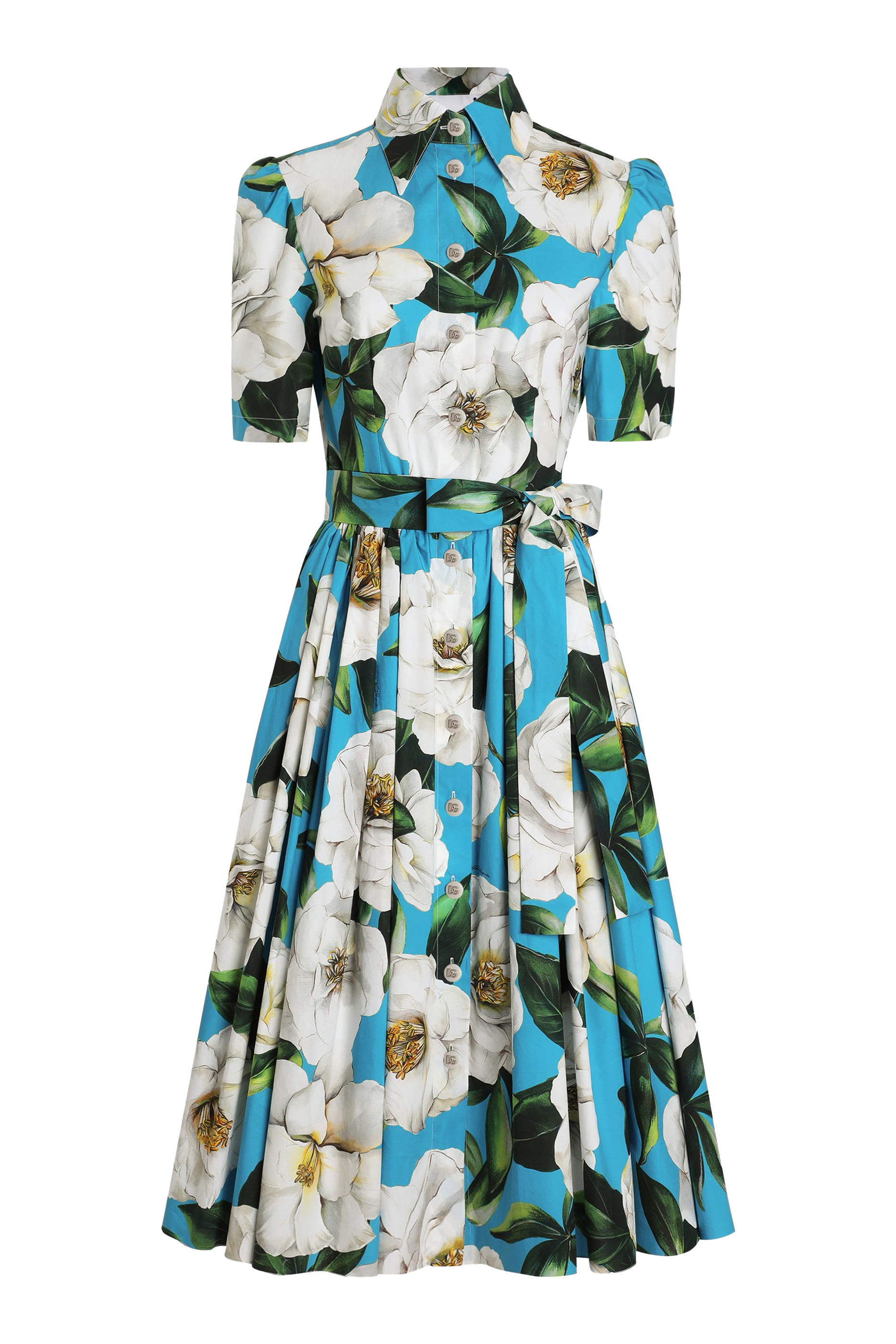 فستان قصير بنمط مشد بنقشة زهور