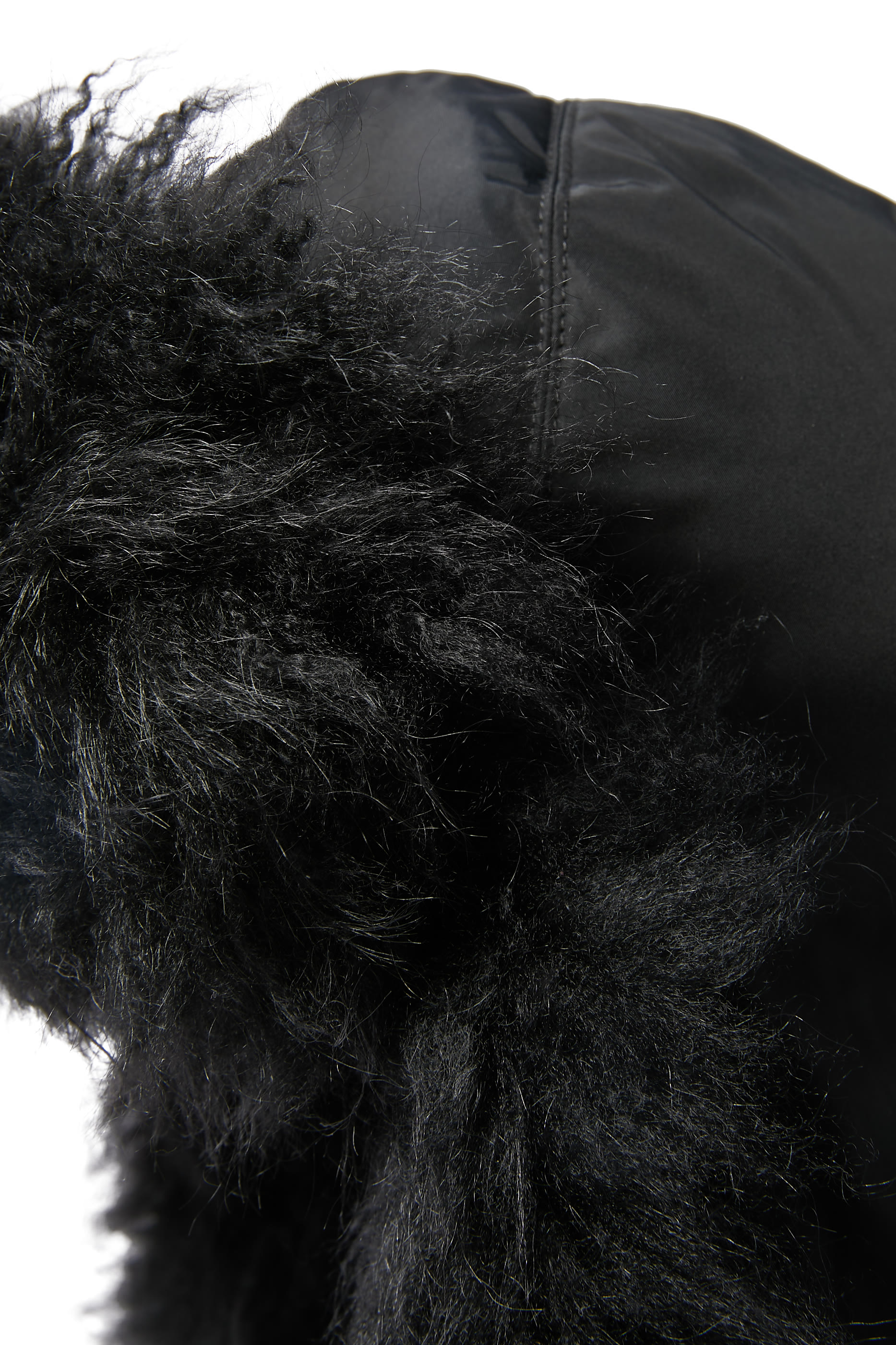 غطاء رأس أوشانكا قماش معالج مبطن وفرو ثعلب