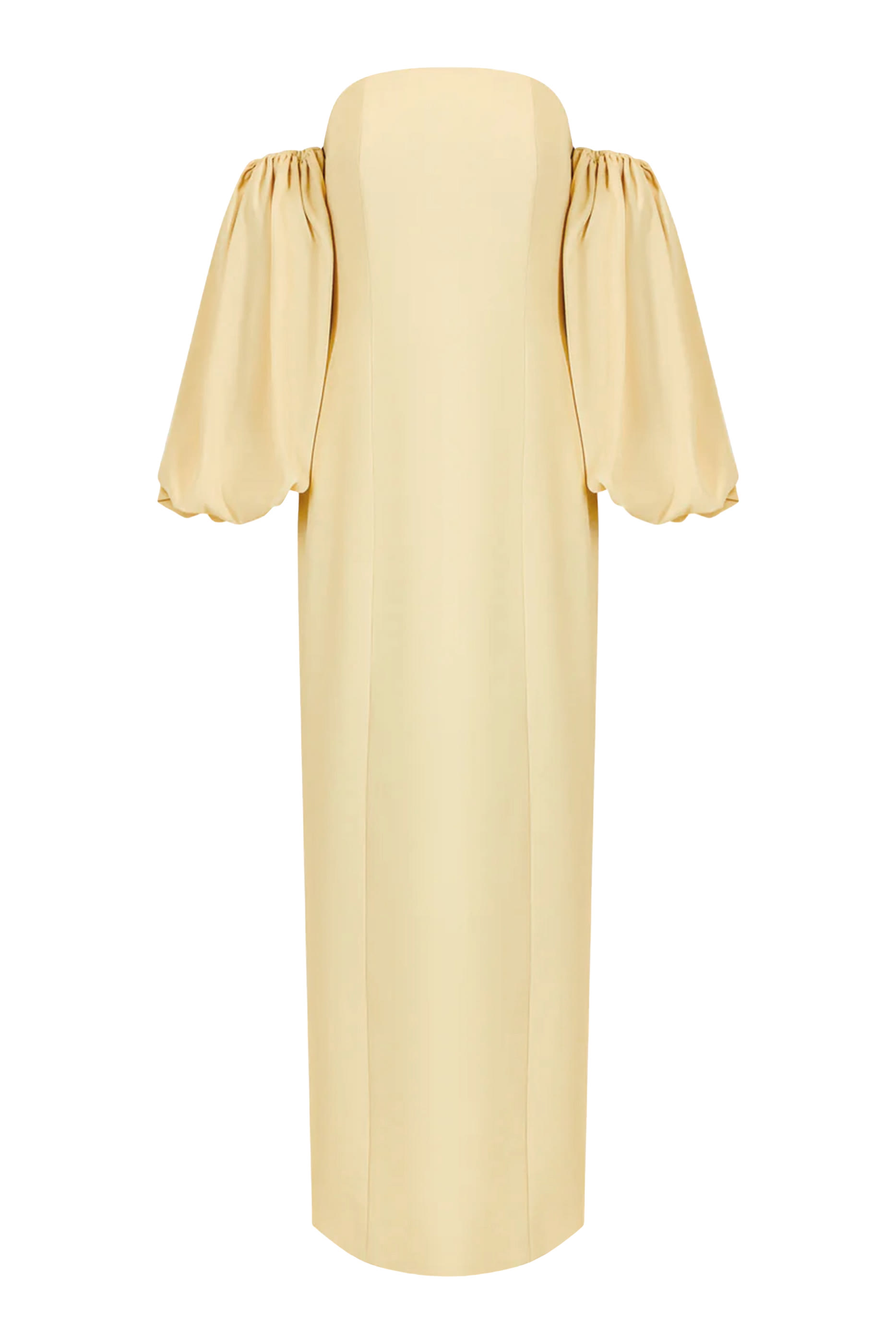 فستان سهرة بقصة ضيقة بأكتاف مكشوفة كريب