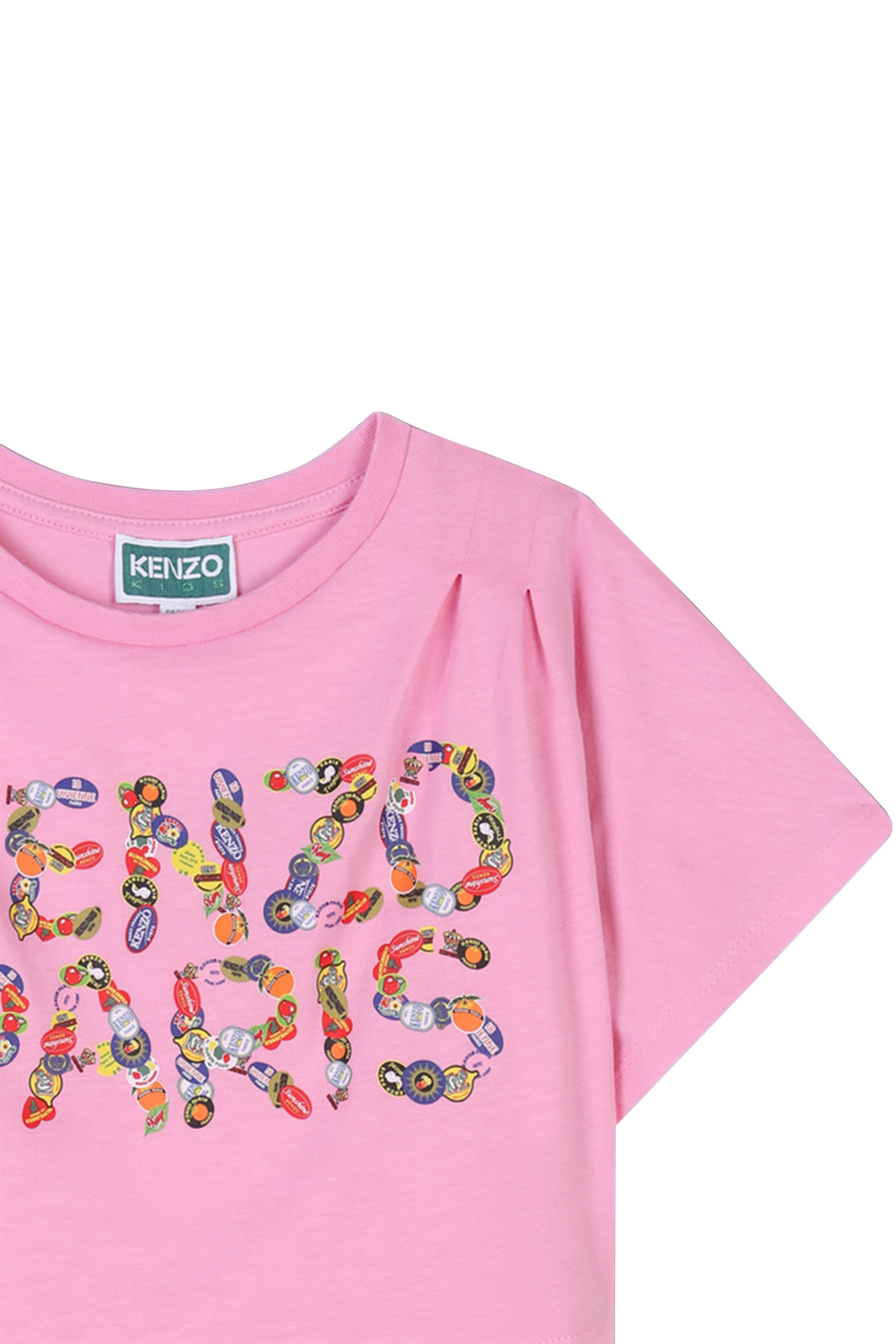 فستان مزين بملصقات فواكه للأطفال