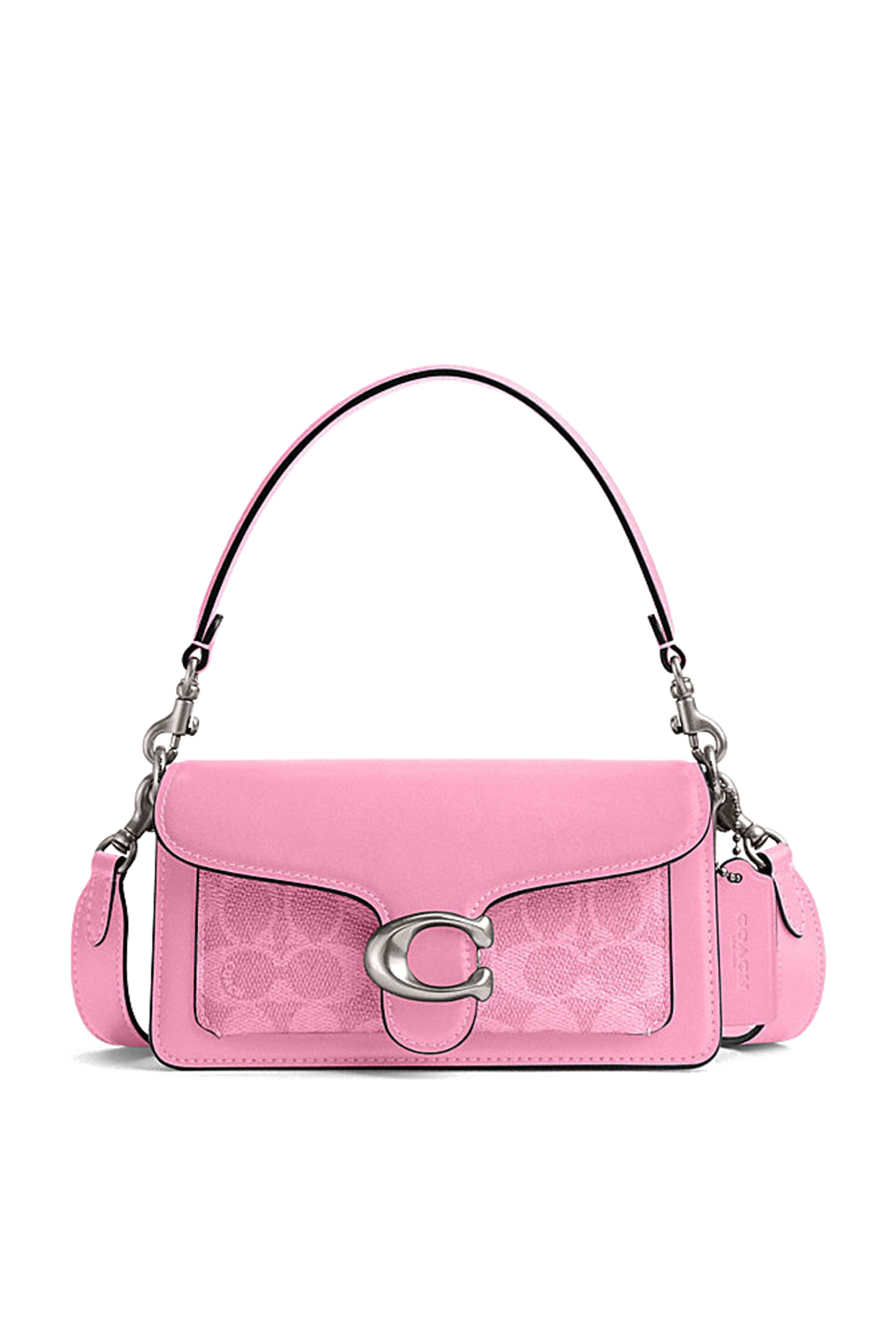 حقيبة كتف تابي 20 قماش قنب بنقشة شعار الماركة