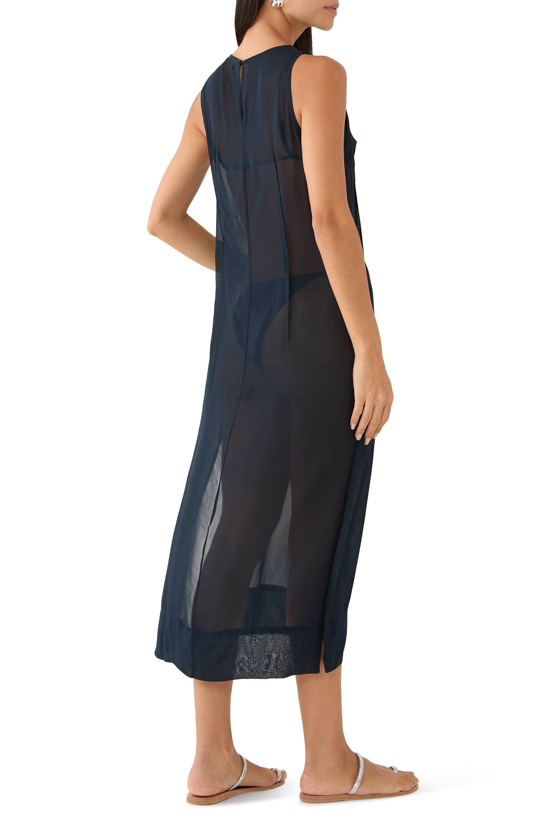 فستان باربرا شفاف متوسط الطول