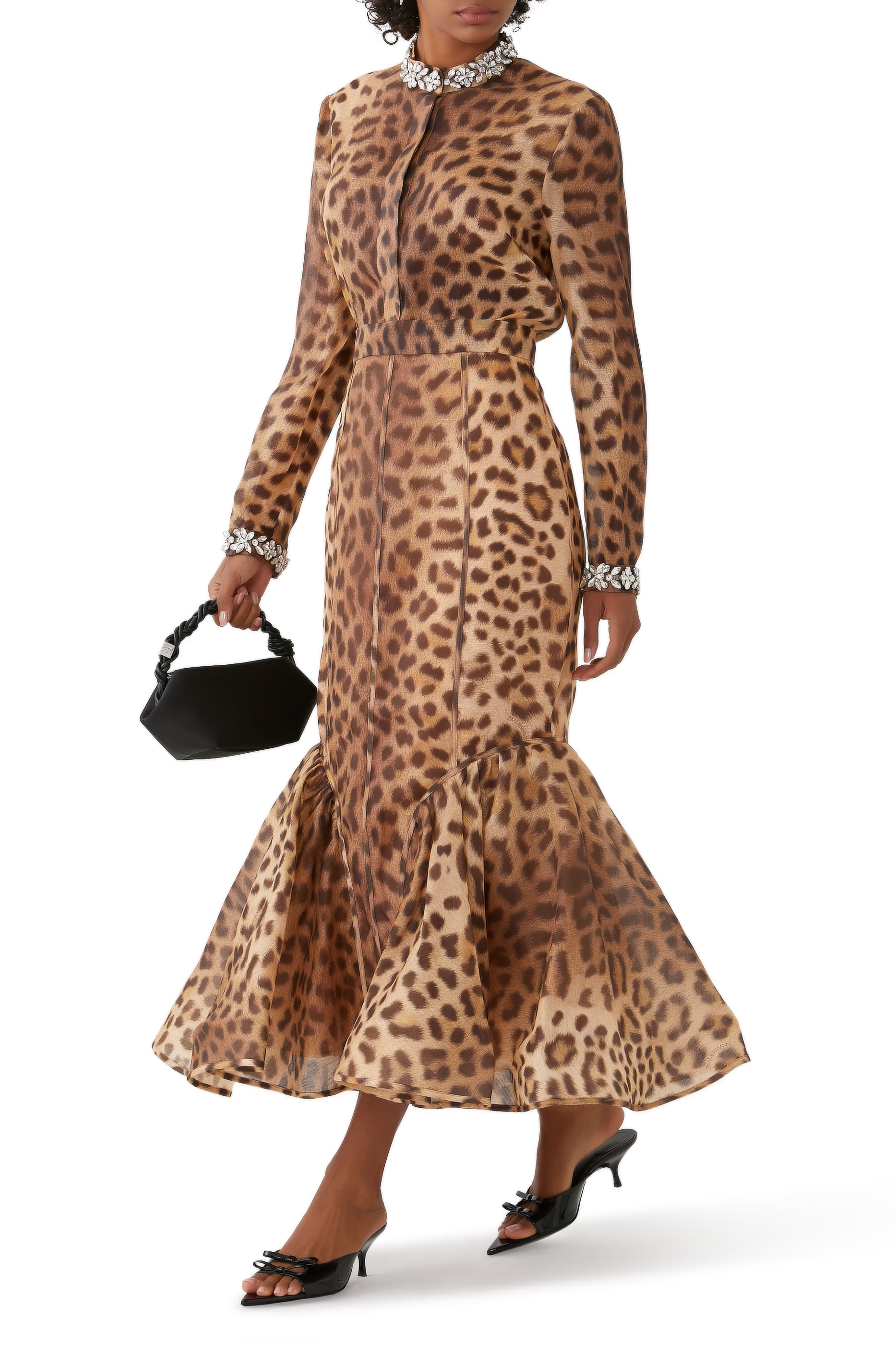 تنورة كراش بتصميم مقسم بأجزاء وقصة مستقيمة