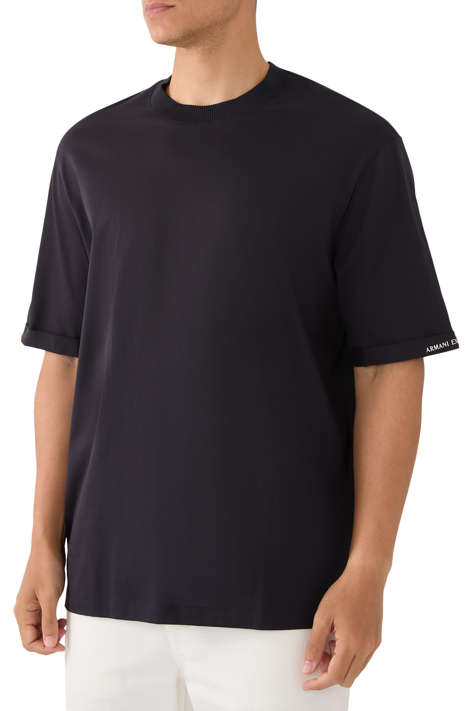 تيشيرت بنقشة حرفي شعار الماركة